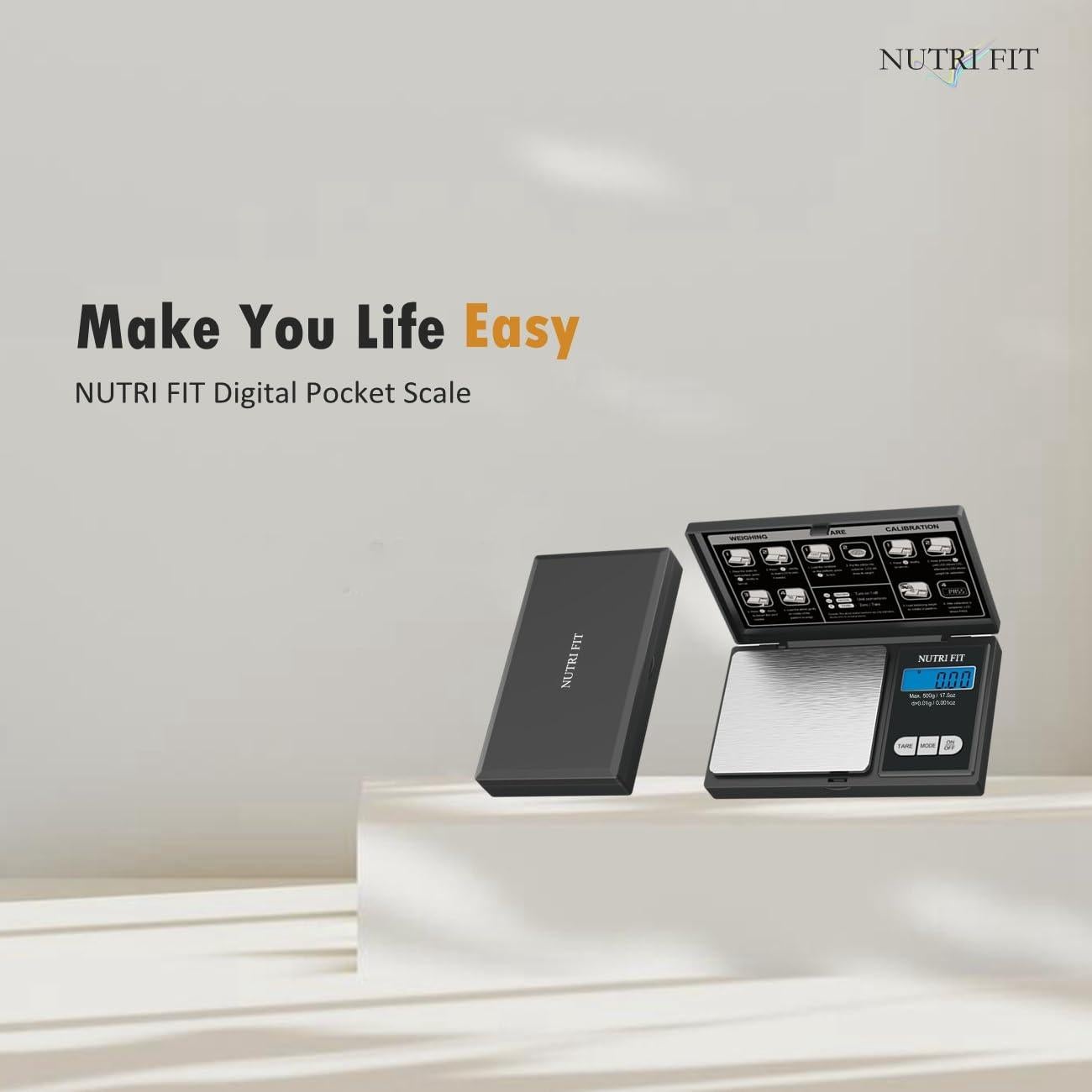 Balanza Digital NUTRI FIT 500g Precisión 0.01g Portátil