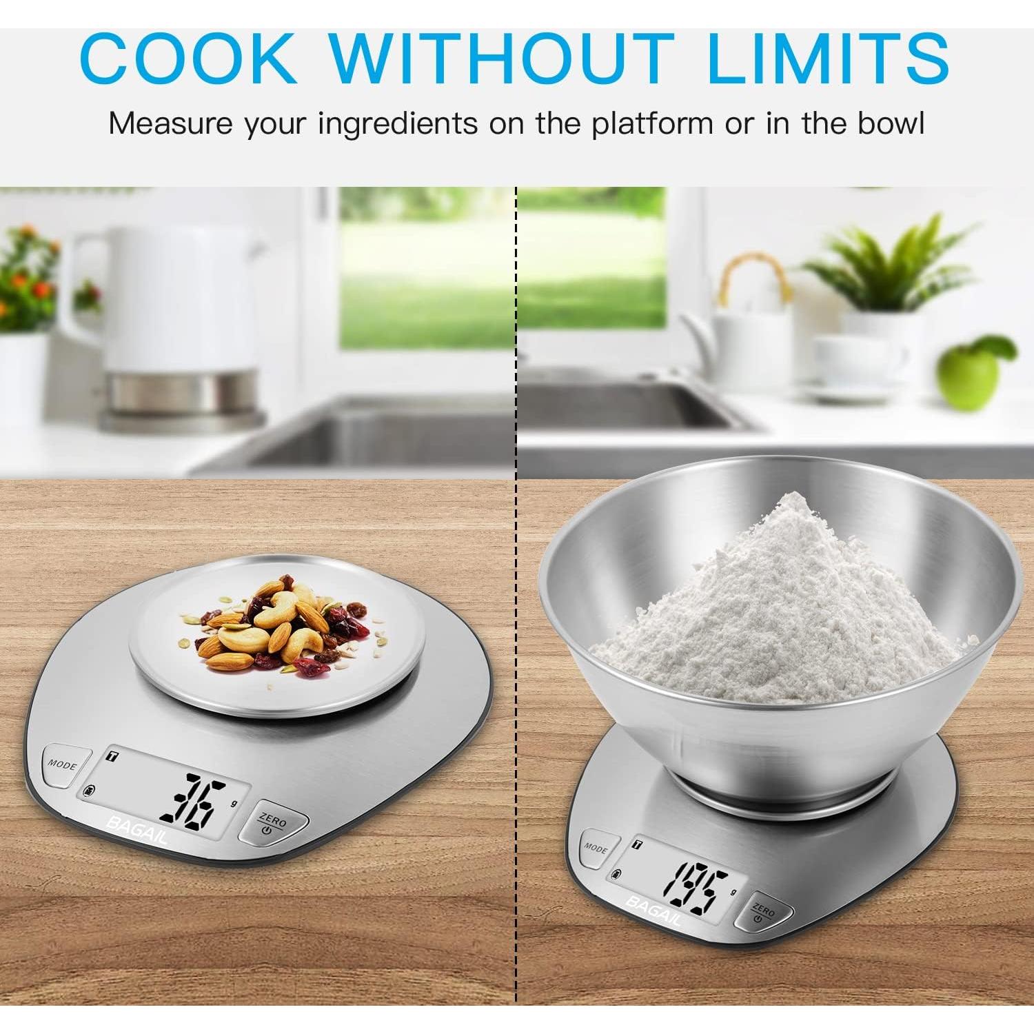 Balanza de Cocina Digital BAGAIL BASICS 5 kg Acero Inoxidable