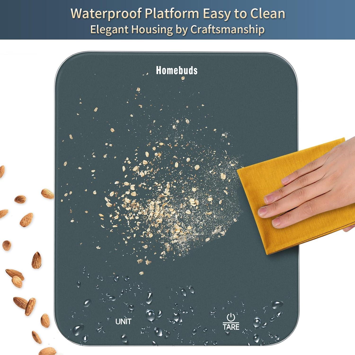 Báscula de Cocina Digital HomeBuds 15kg Azul Vidrio Templado