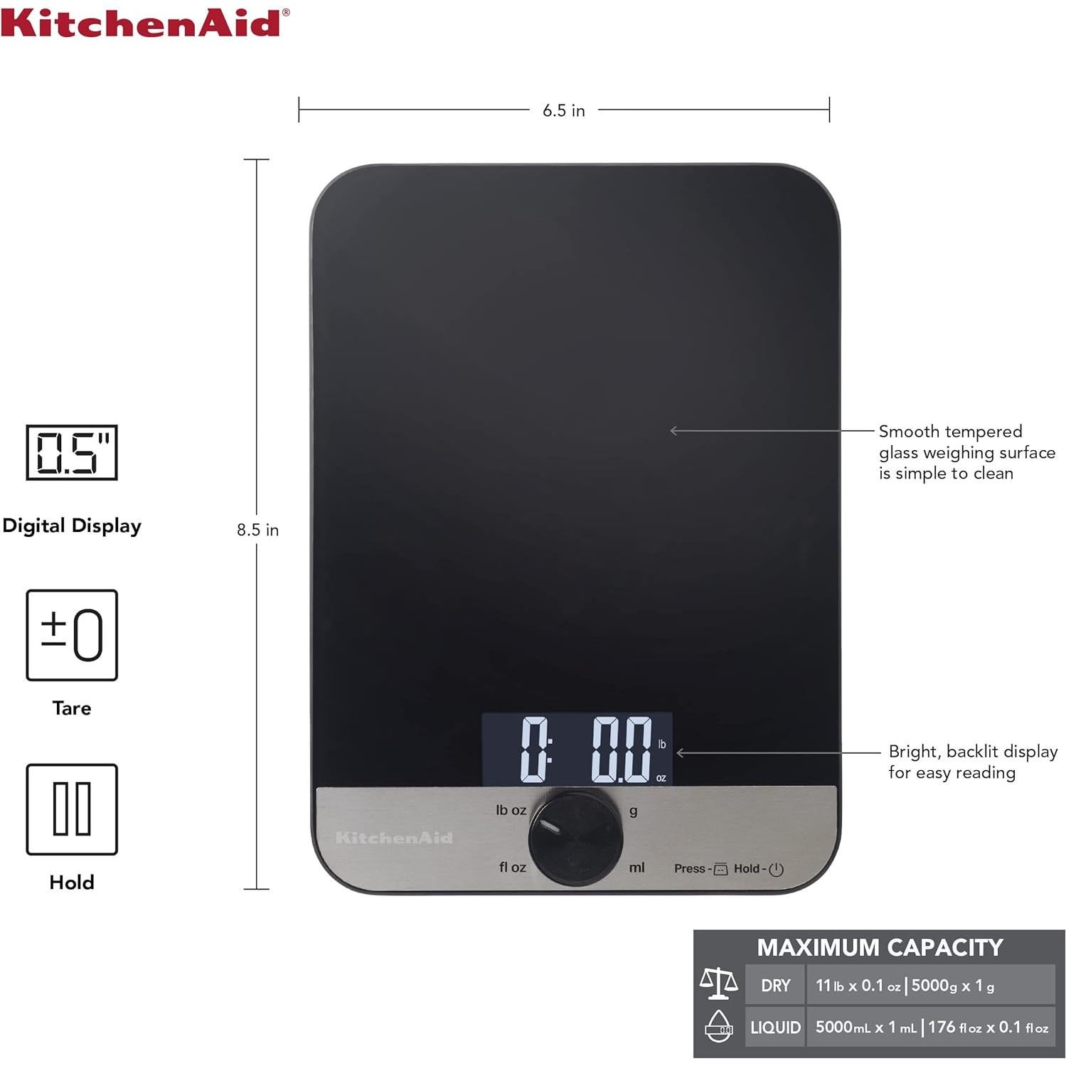 KitchenAid KQ908 Escala Digital de Cocina 5000g y KQ905 Termómetro