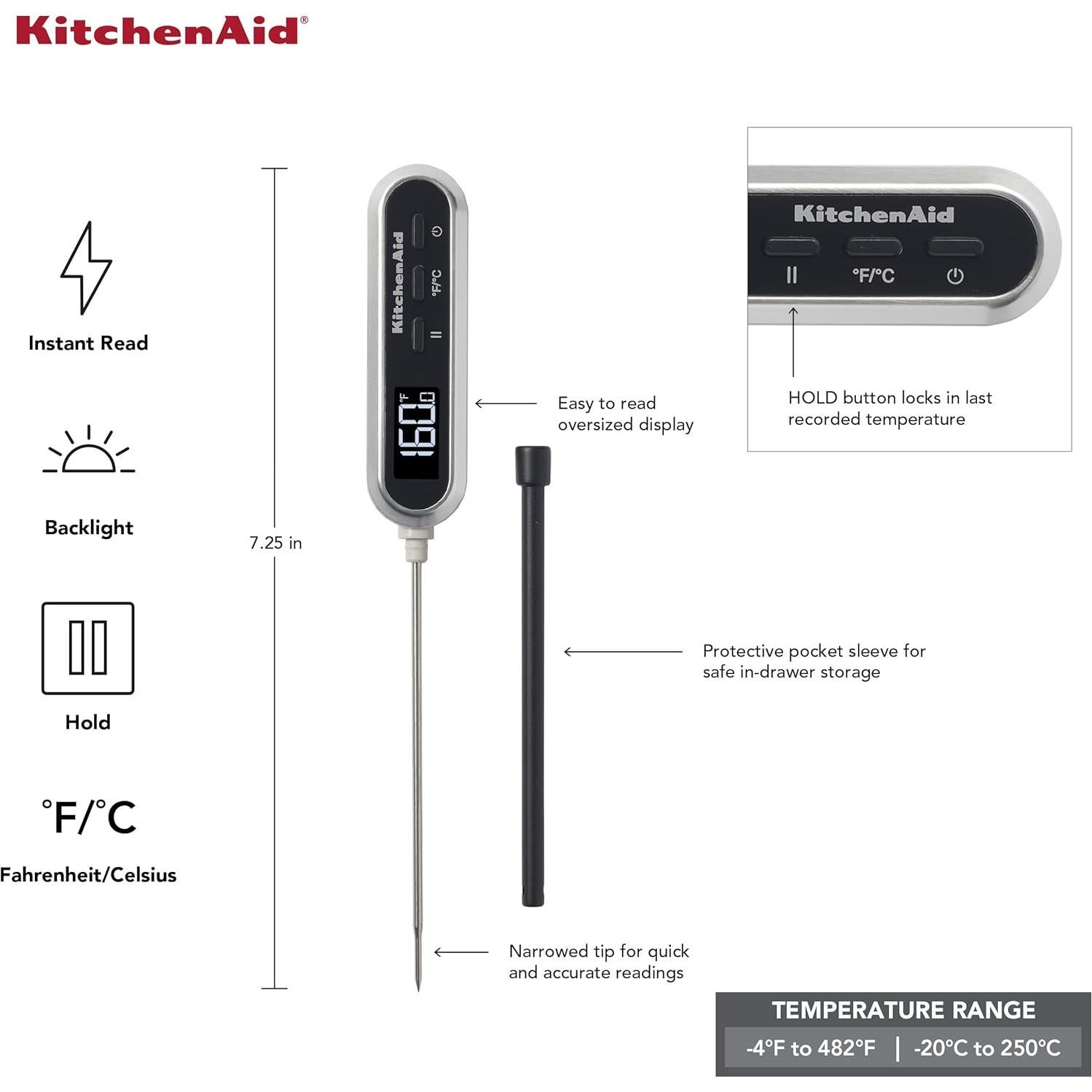 KitchenAid KQ908 Escala Digital de Cocina 5000g y KQ905 Termómetro