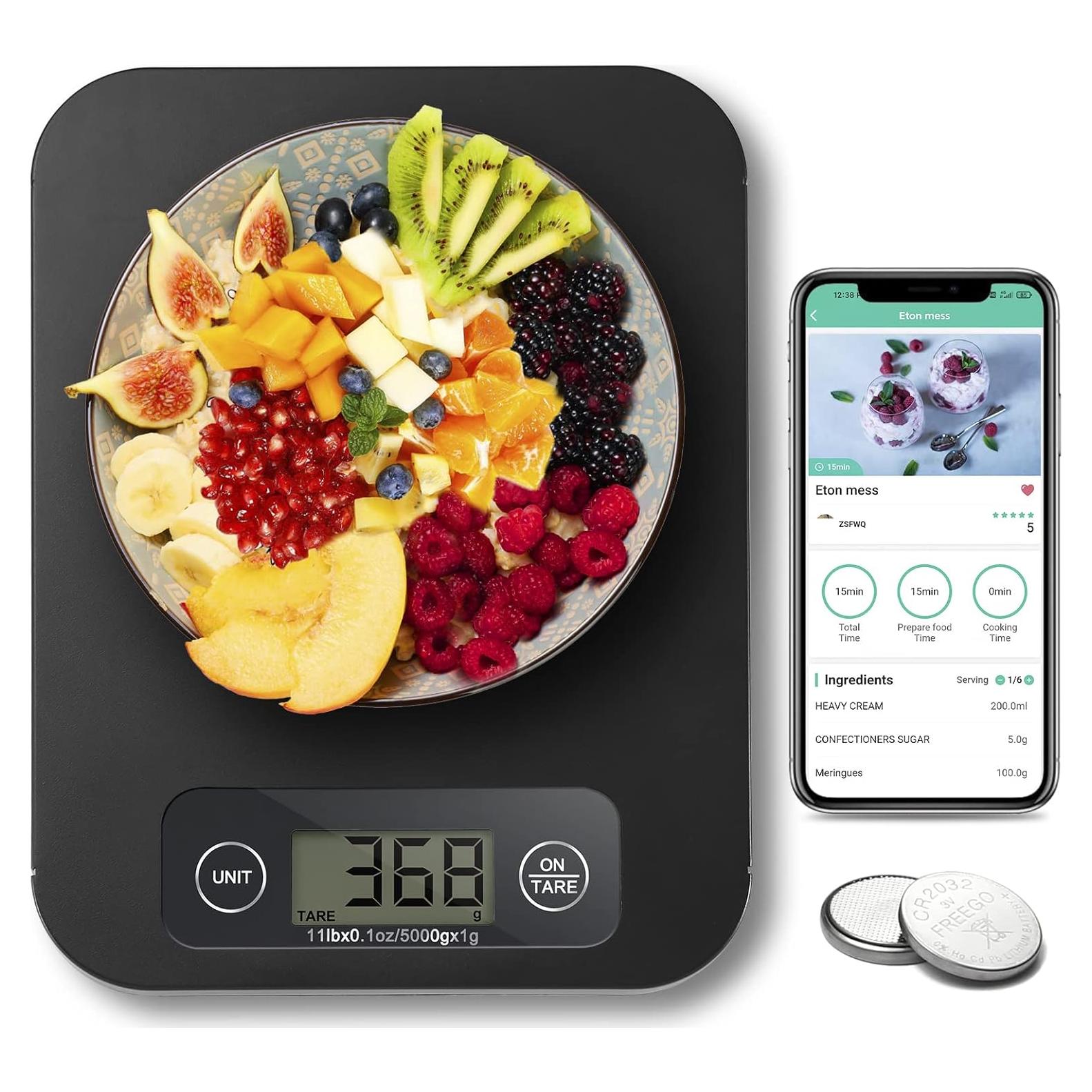Balanza Digital de Cocina URAMAZ 5000g con APP Nutricional