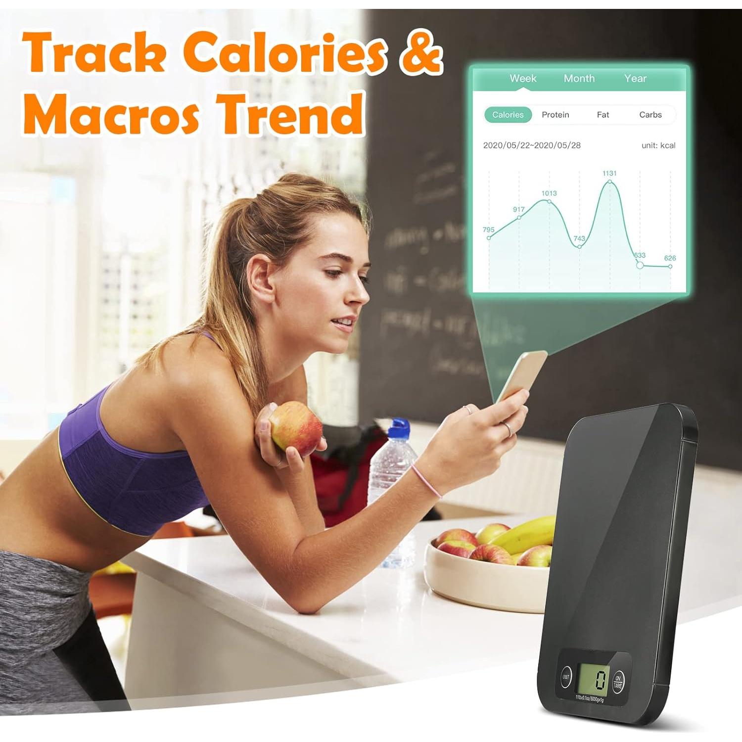 Balanza Digital de Cocina URAMAZ 5000g con APP Nutricional