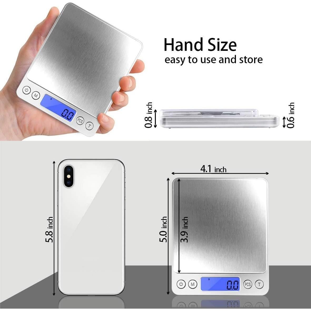 Báscula Digital de Cocina Fuzion 3000g/0.1g con LCD y Tara