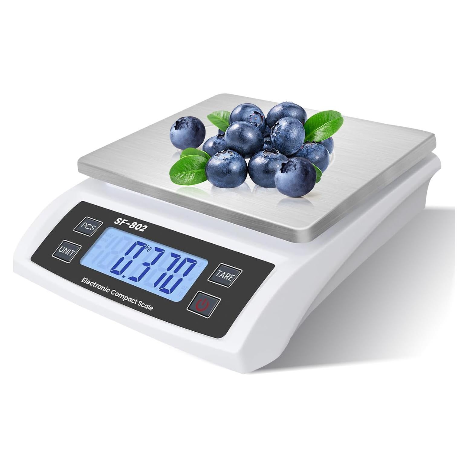 Escala de Cocina Digital 30kg JAQAZNVB Acero Inoxidable LCD