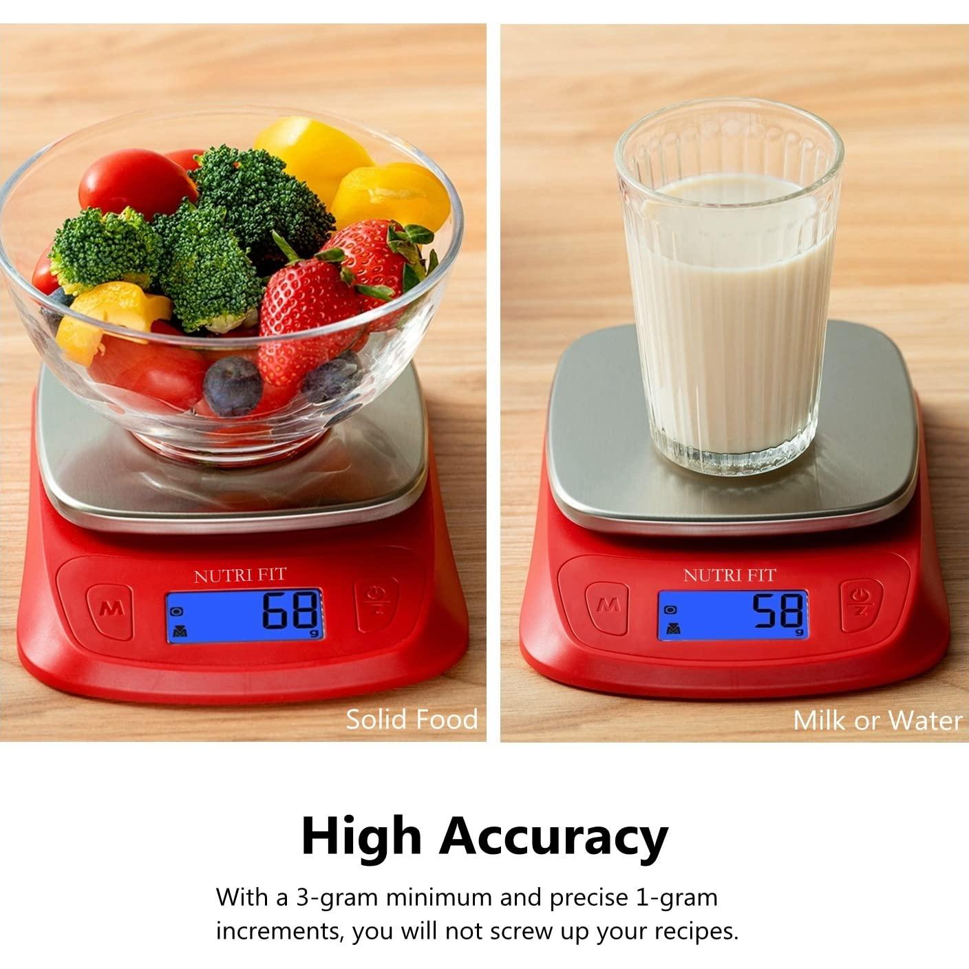 Balanza de Cocina Digital NUTRI FIT Ultra Slim 5kg Rojo