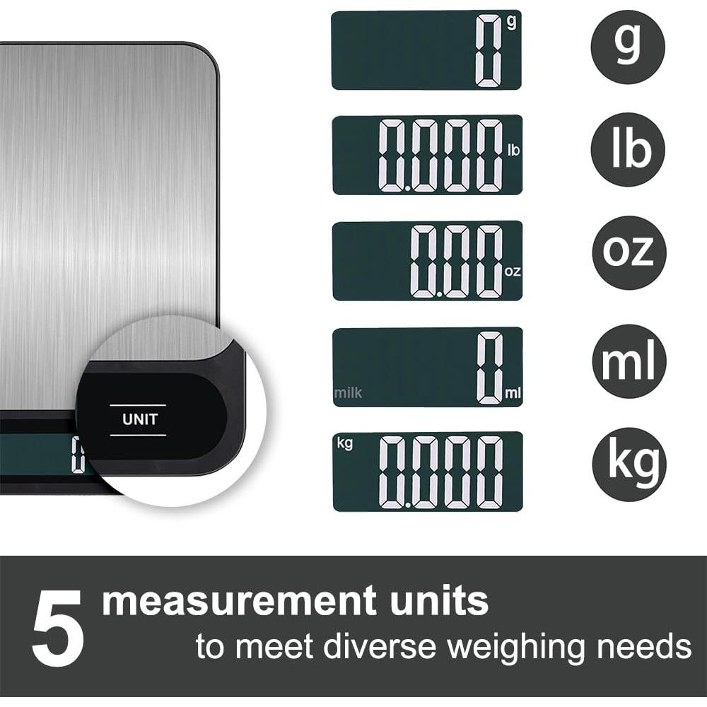 Báscula de Cocina Digital LunaCozy 5kg con Función de Tara