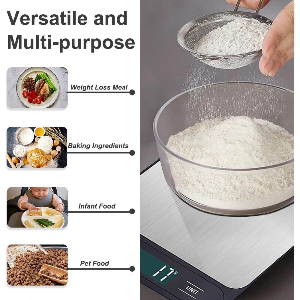 Báscula de Cocina Digital LunaCozy 5kg con Función de Tara