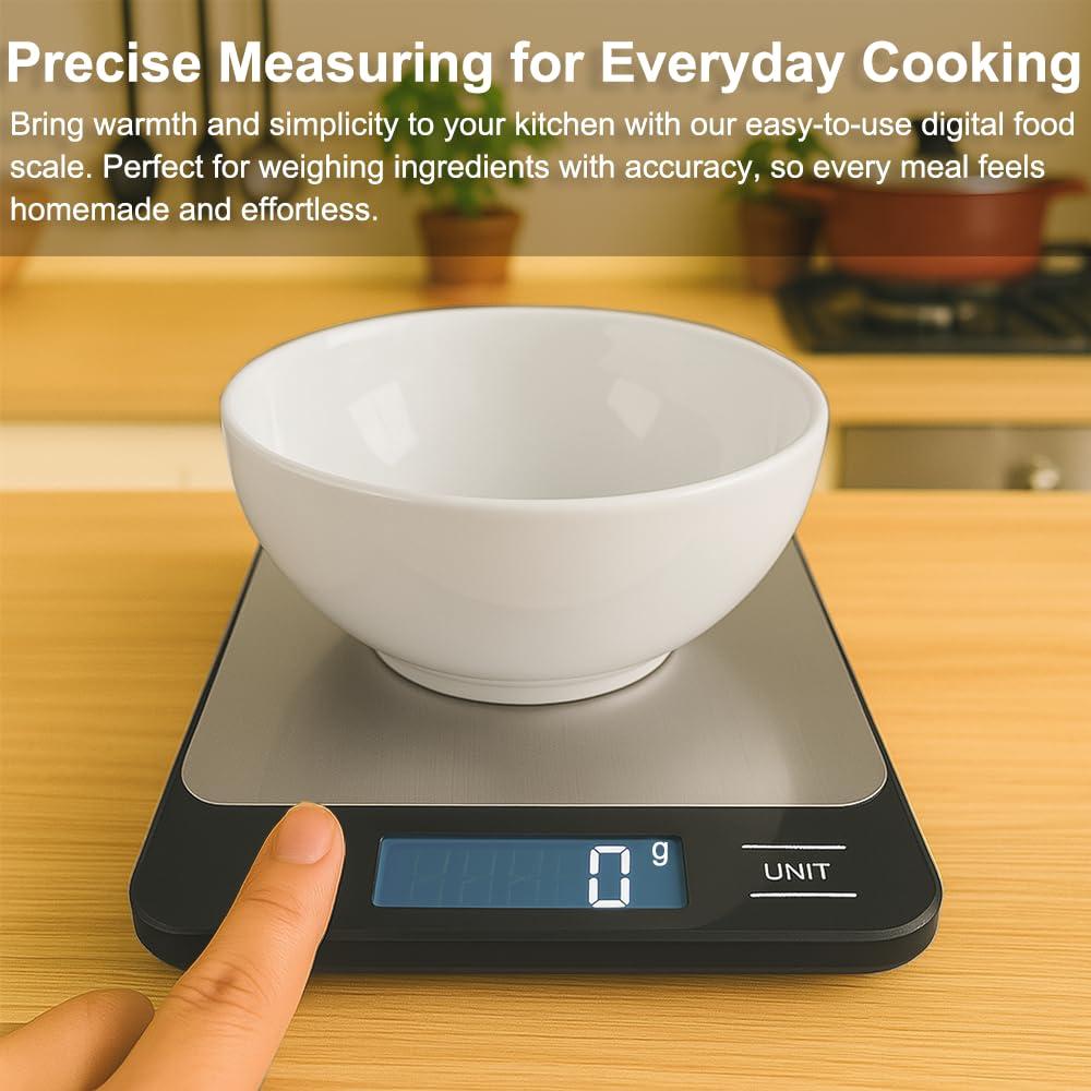 Báscula de Cocina Digital LunaCozy 5kg con Función de Tara