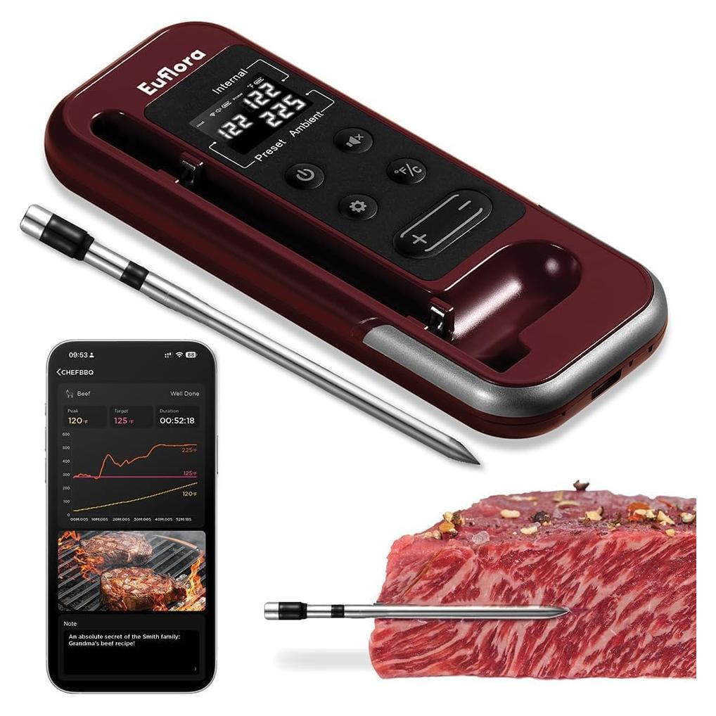 Termómetro de Carne Inalámbrico Euflora Bluetooth 243m
