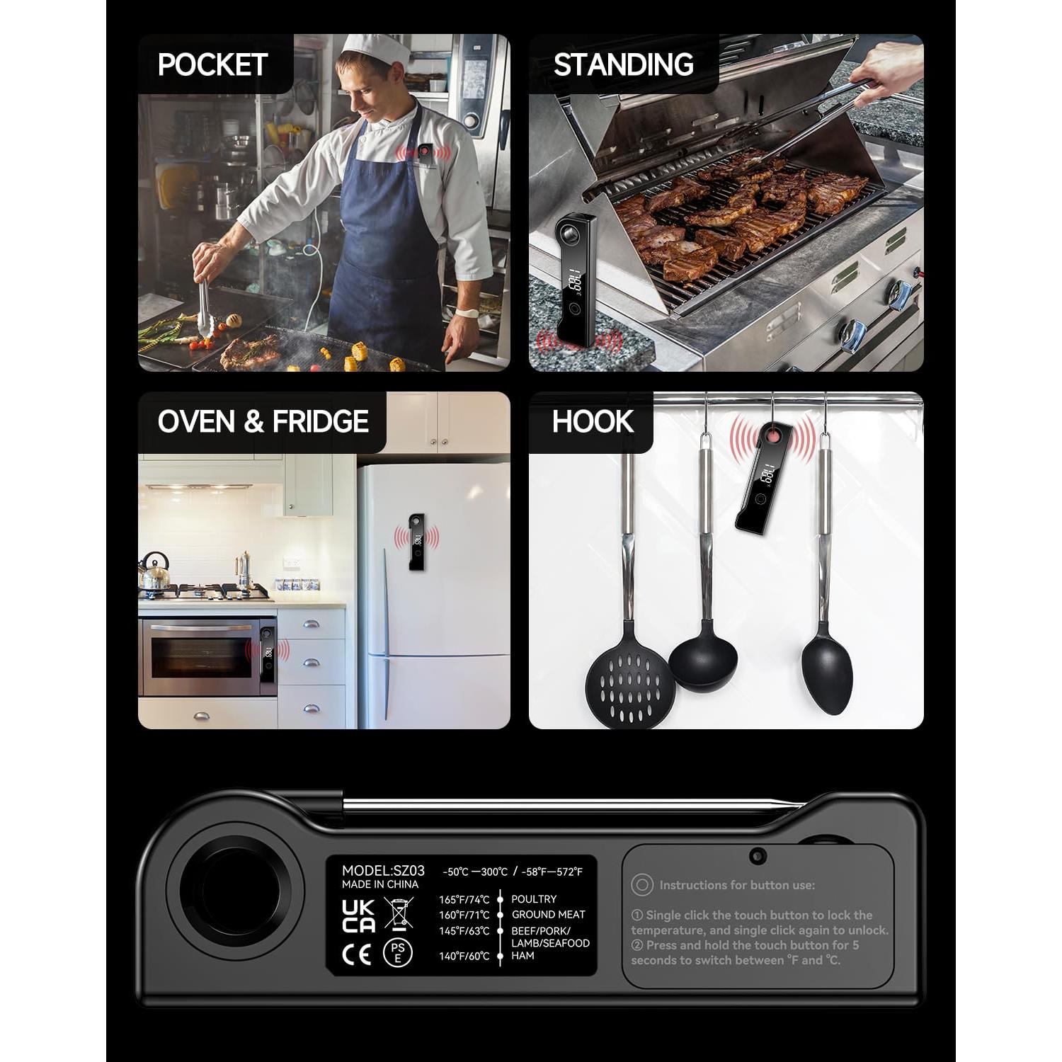 Termómetro Digital de Carne FVFV 2025 - Precisión 0.1°C