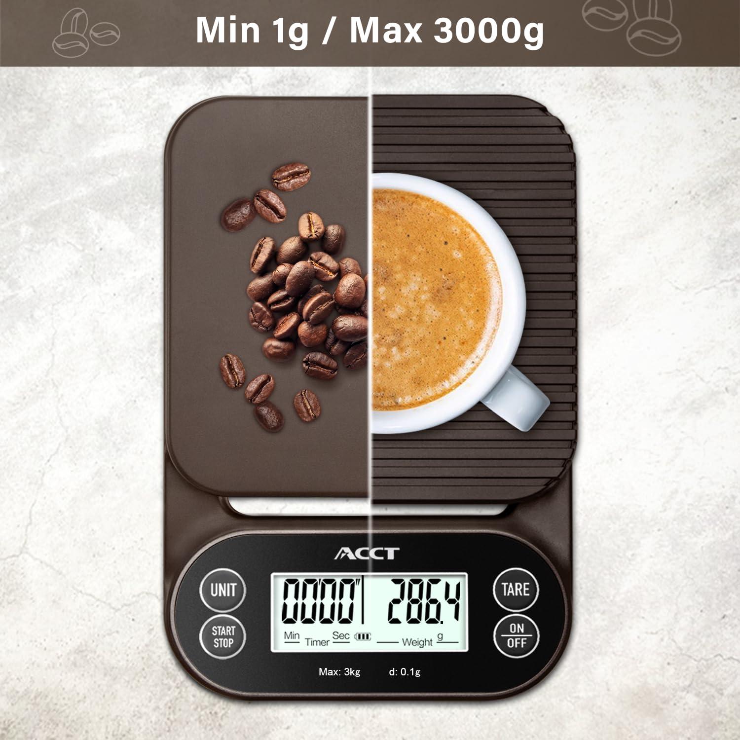 Báscula de Café ACCT K1802 3kg/0.1g con Temporizador