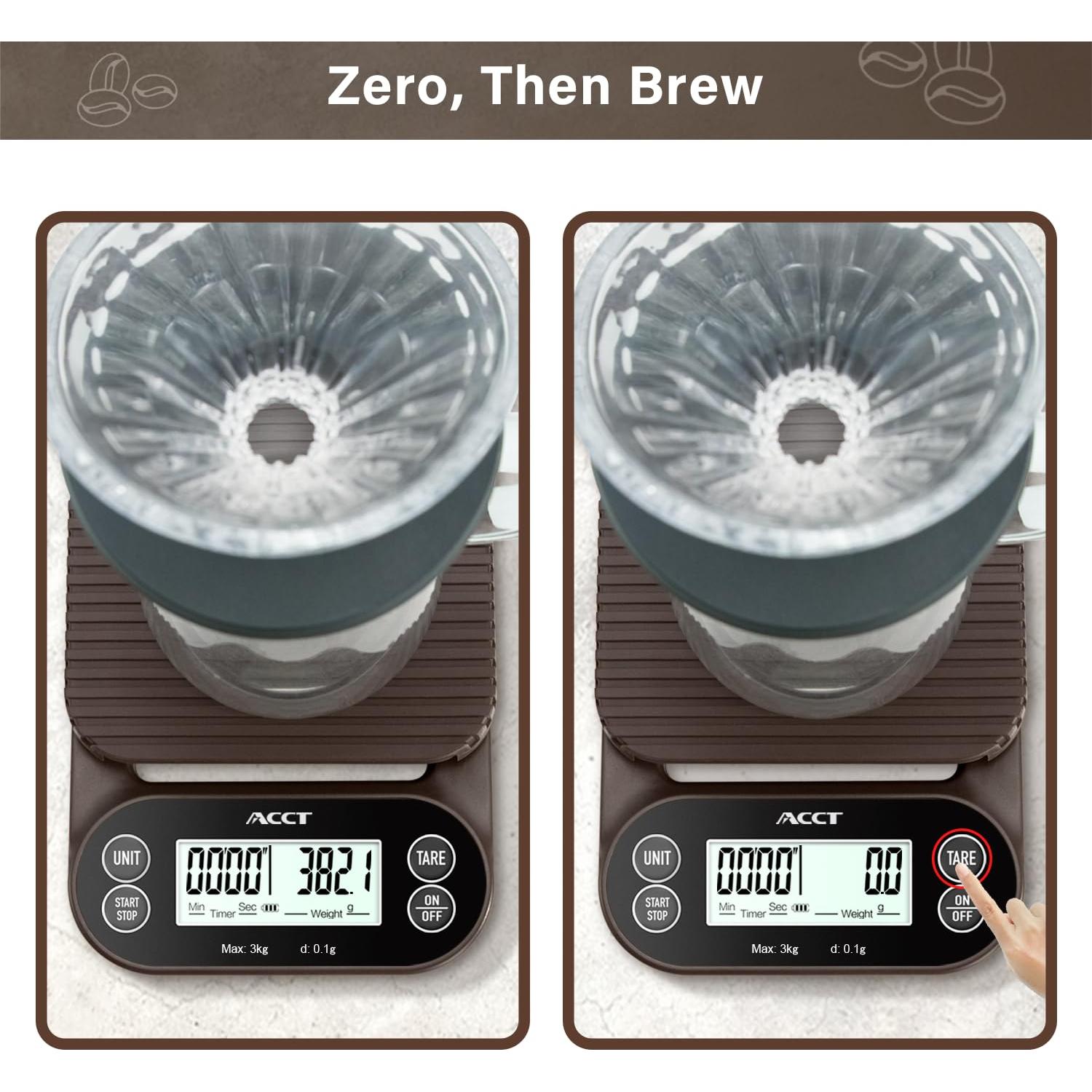 Báscula de Café ACCT K1802 3kg/0.1g con Temporizador