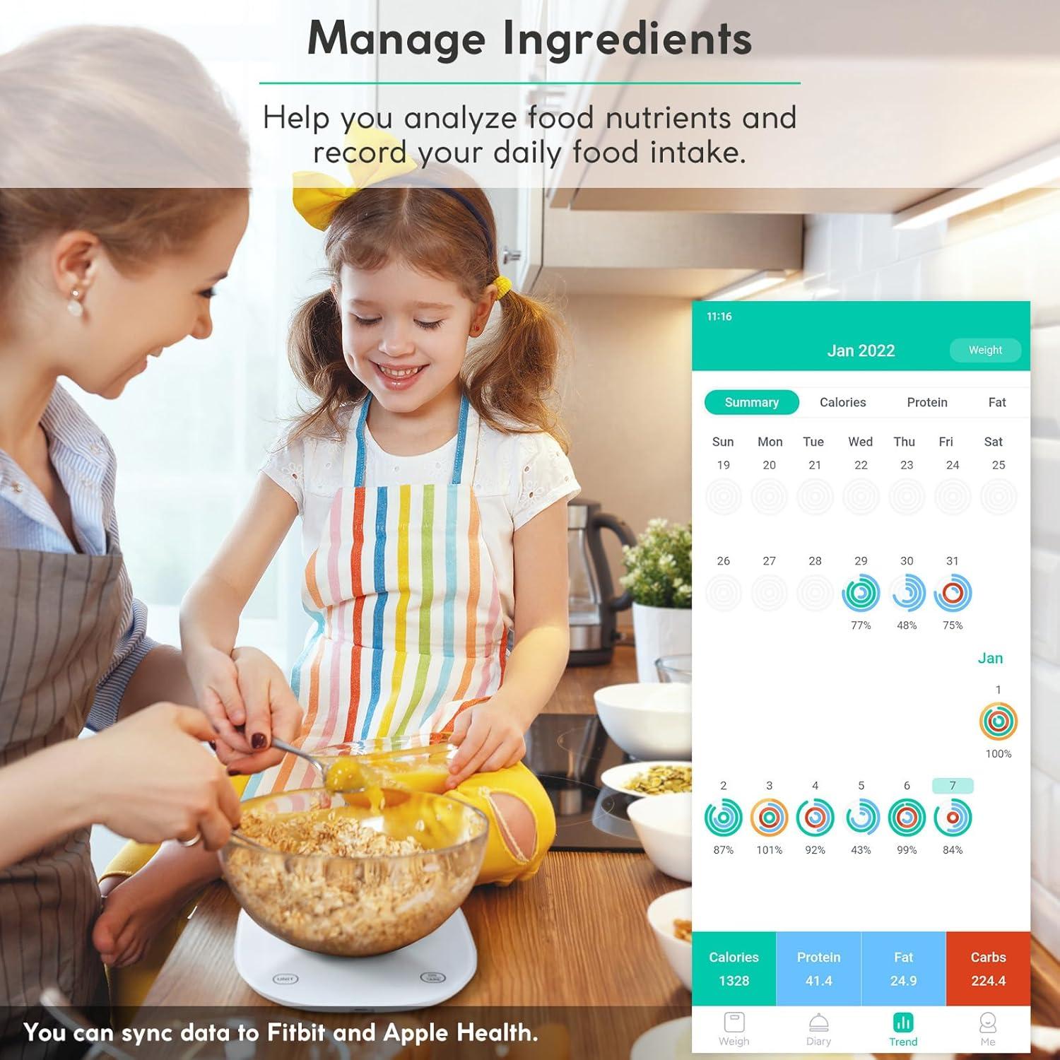 Báscula de Cocina Digital Arboleaf CK10G, 10kg, Recargable USB