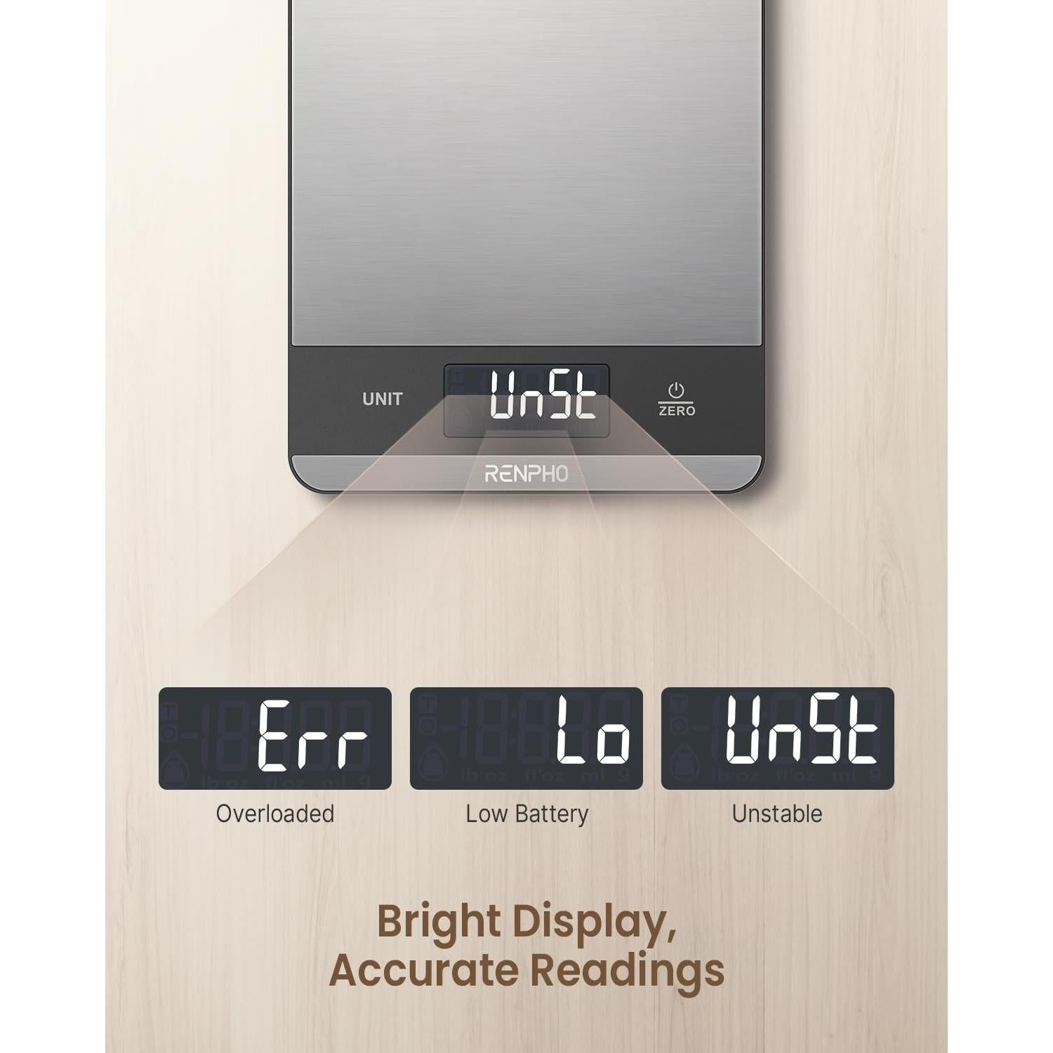 Báscula de Cocina Digital RENPHO 5kg Acero Inoxidable