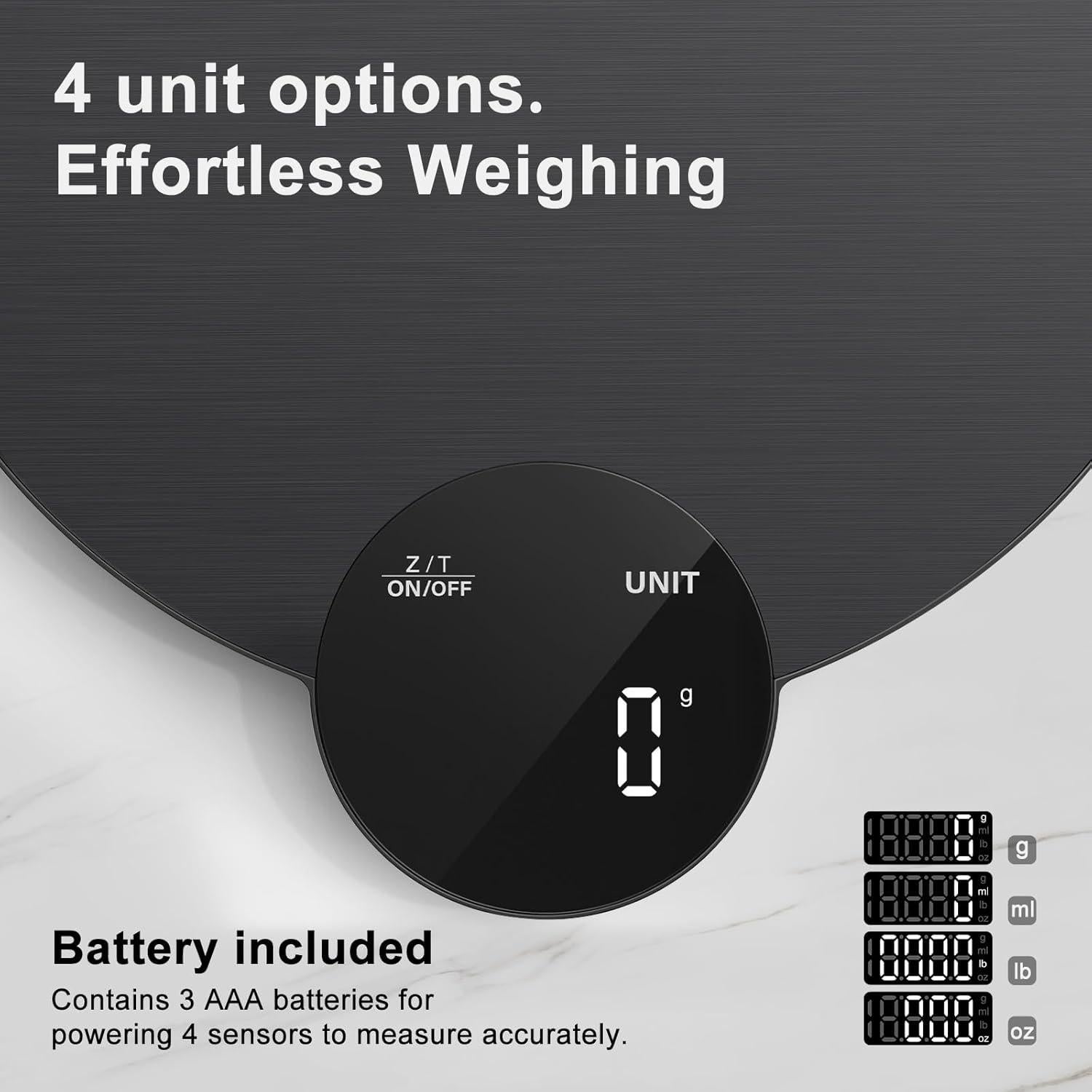 Balanza de Cocina Digital Ultrean 5kg Acero Inoxidable LED