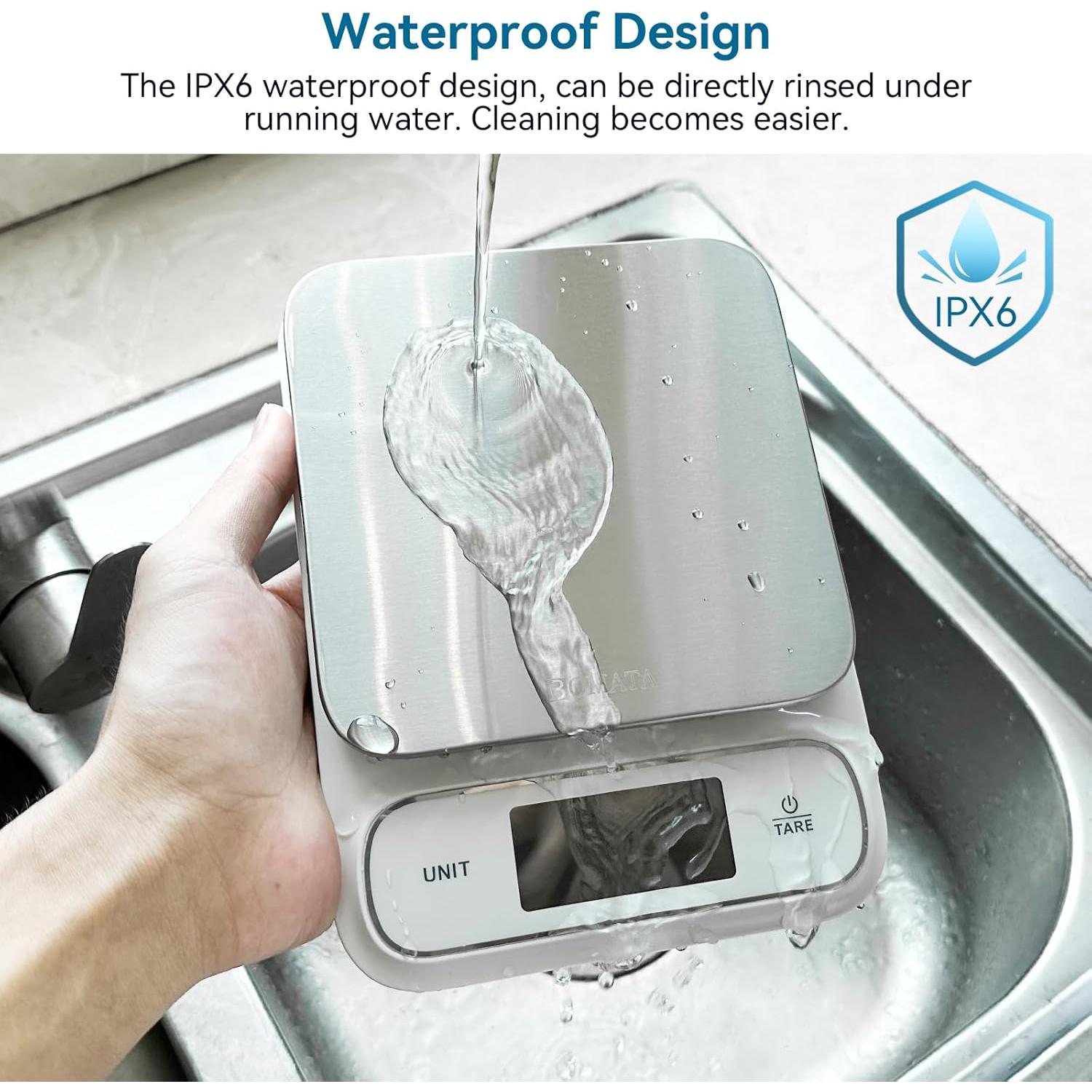 Balanza de Cocina Digital BOMATA IPX6 5 kg Alta Precisión