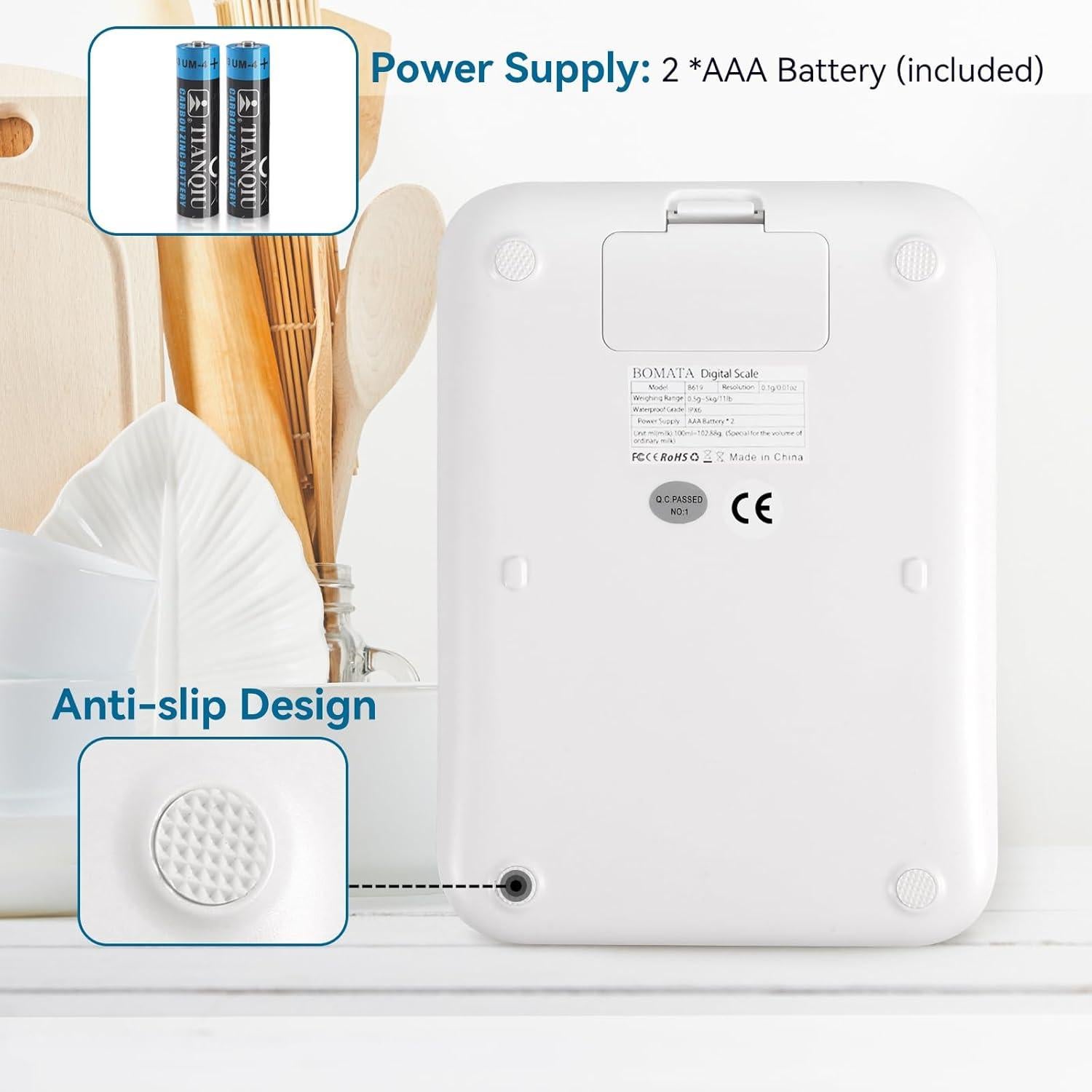 Balanza de Cocina Digital BOMATA IPX6 5 kg Alta Precisión