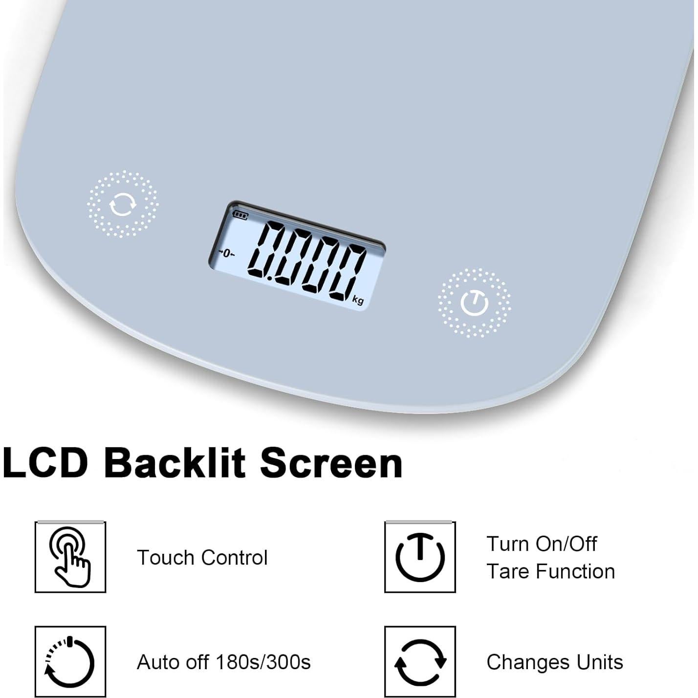 Báscula Digital QP KB51 para Alimentos 5kg Alta Precisión
