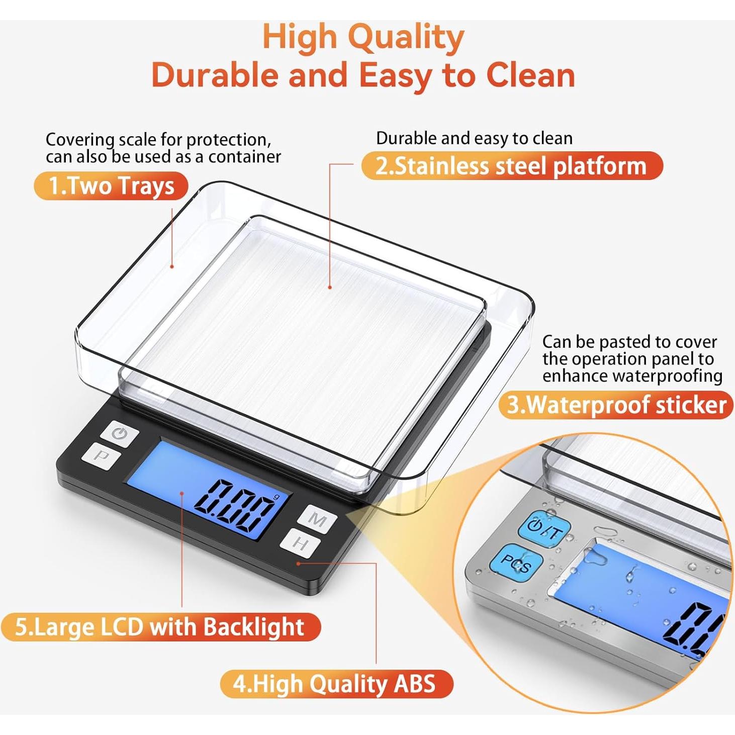 Balanza Digital BOMATA 0.01g/1kg Recargable USB Pantalla Grande