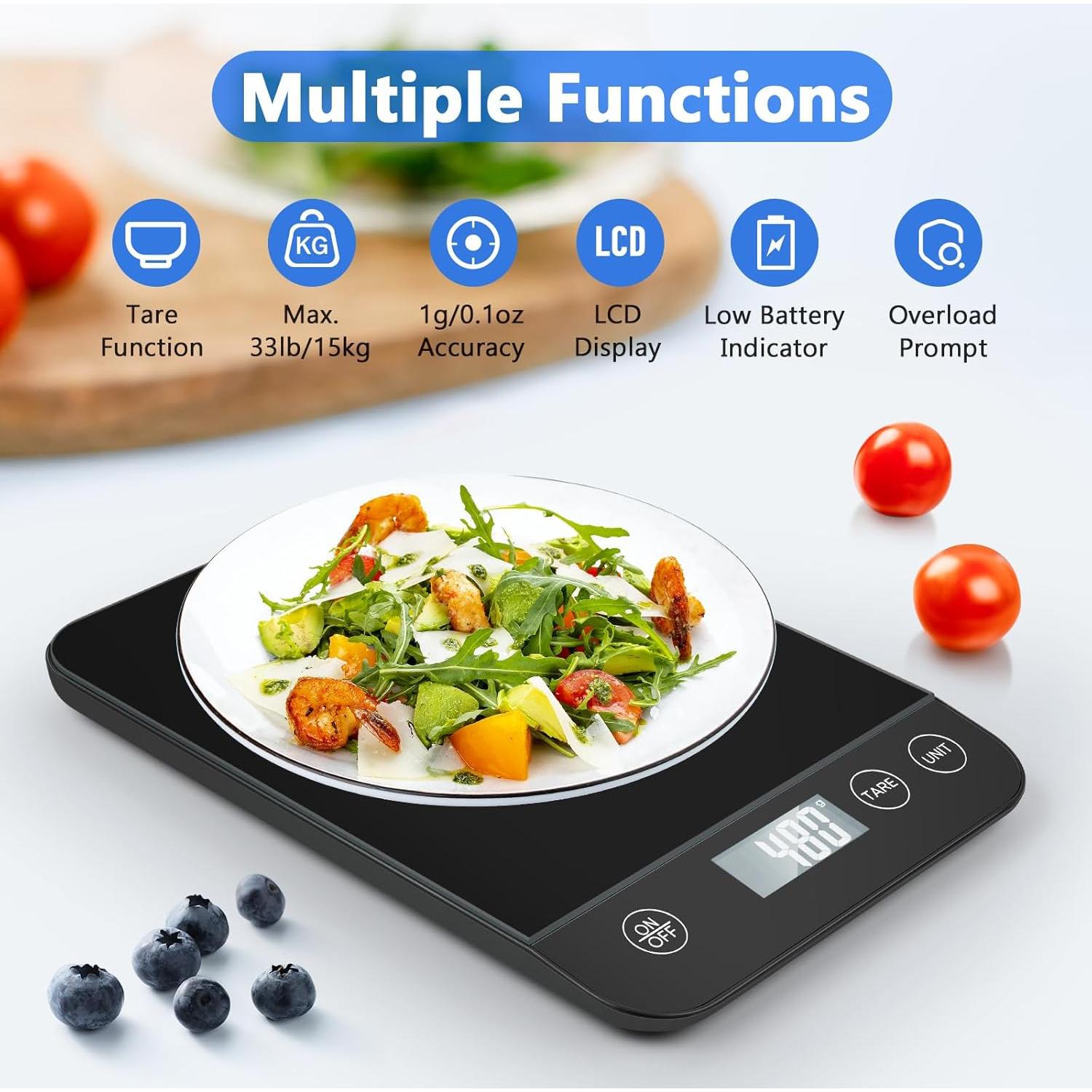 Báscula de Cocina Digital Drcowu K53H 10kg Vidrio Templado