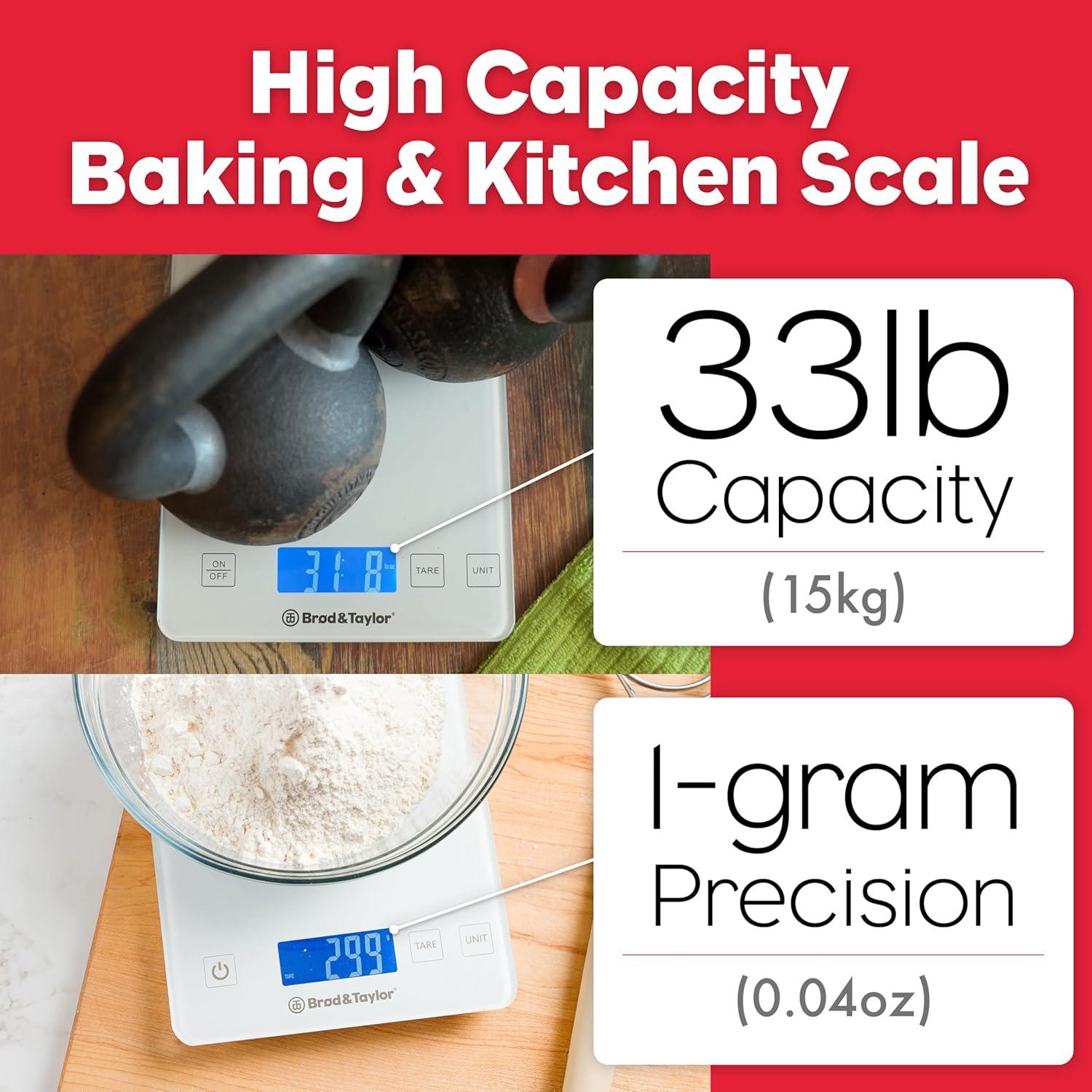 Balanza de Cocina Digital Brod & Taylor 15kg Precisión 1g