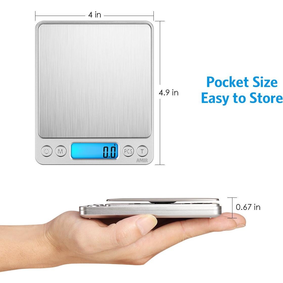 Báscula de Cocina Digital AMIR 3000g Acero Inoxidable