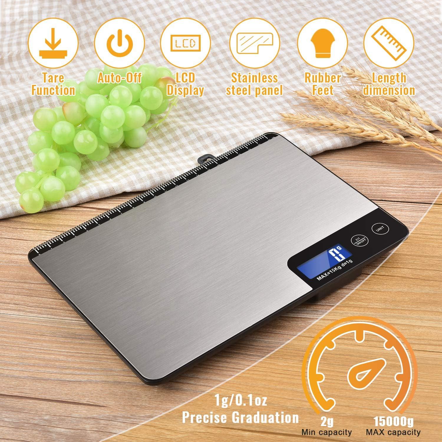 Escala de Cocina Digital Diyife 33lb Acero Inoxidable LCD