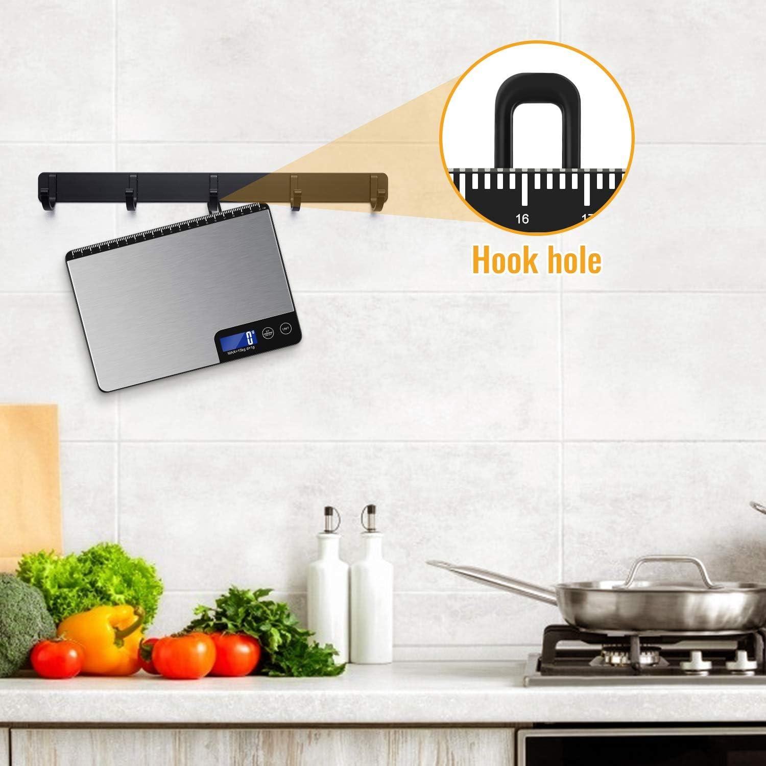 Escala de Cocina Digital Diyife 33lb Acero Inoxidable LCD