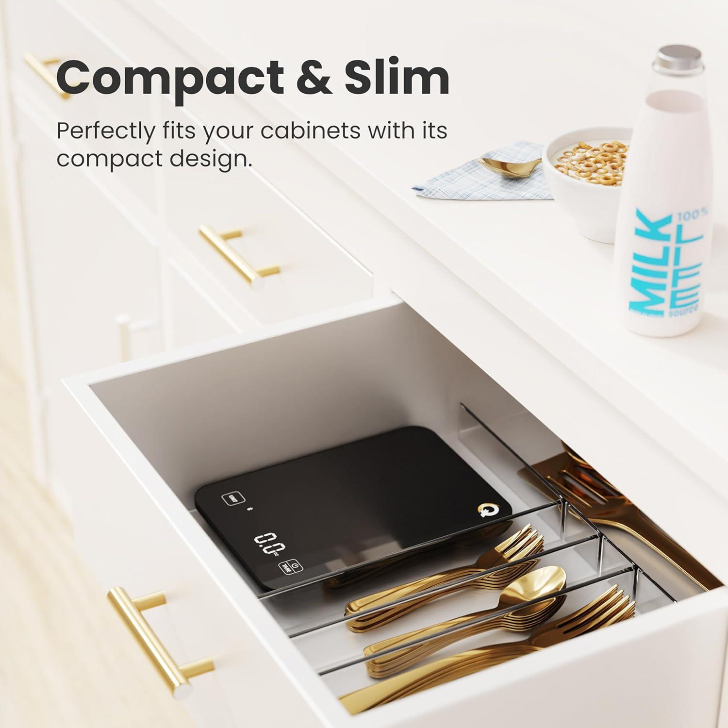 Báscula de Cocina Digital Qahhar 10kg Pantalla LED Impermeable