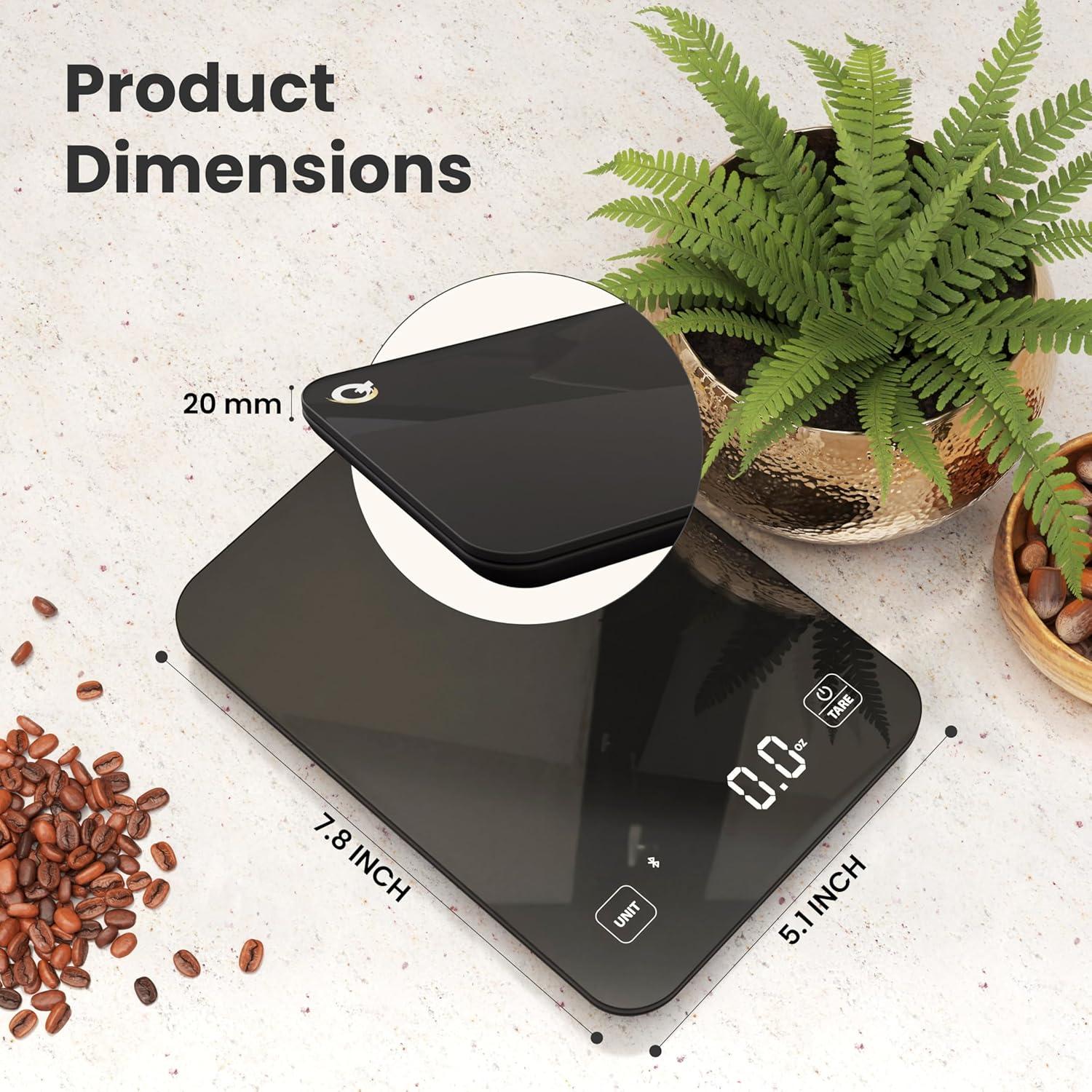 Báscula de Cocina Digital Qahhar 10kg Pantalla LED Impermeable