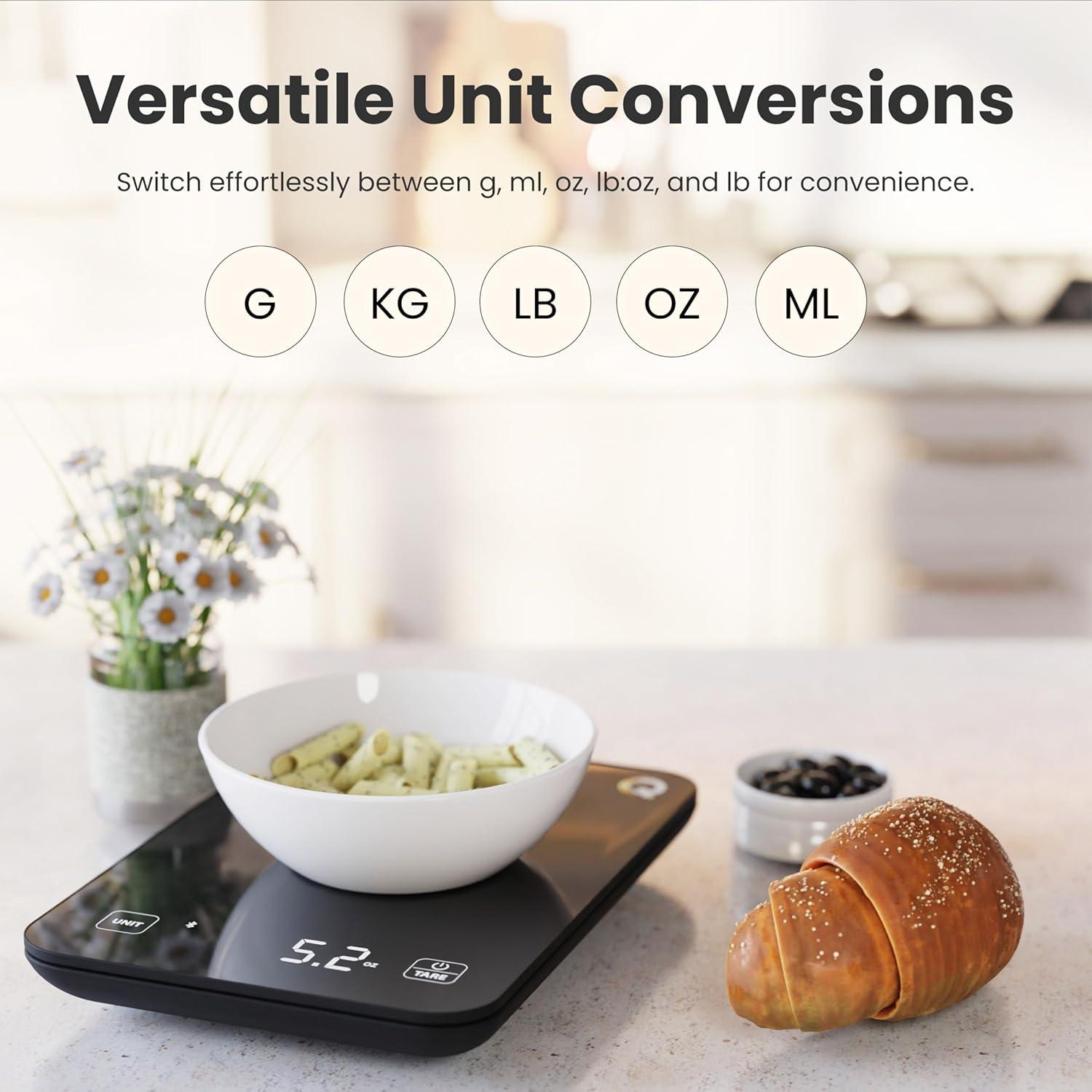 Báscula de Cocina Digital Qahhar 10kg Pantalla LED Impermeable