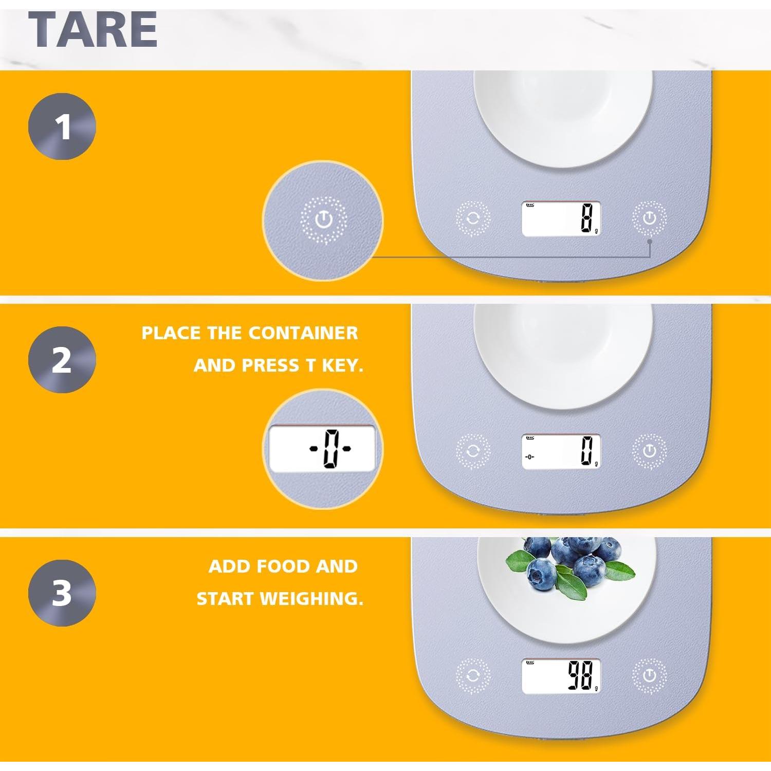 Escala de Cocina Digital ACCT 5kg 0.1g LCD Púrpura