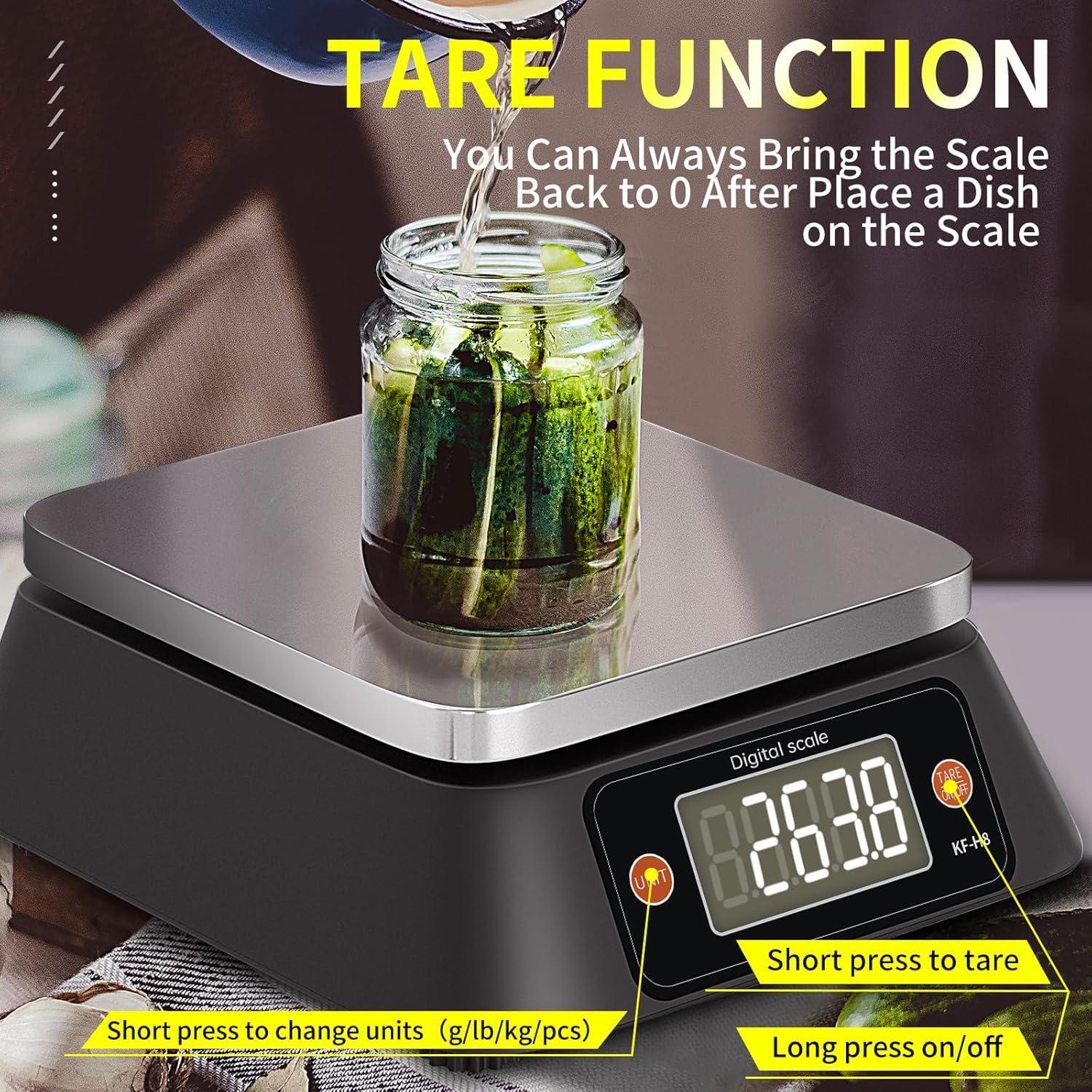 Báscula de Cocina Digital YONCON KF-H8U 10kg Acero Inoxidable