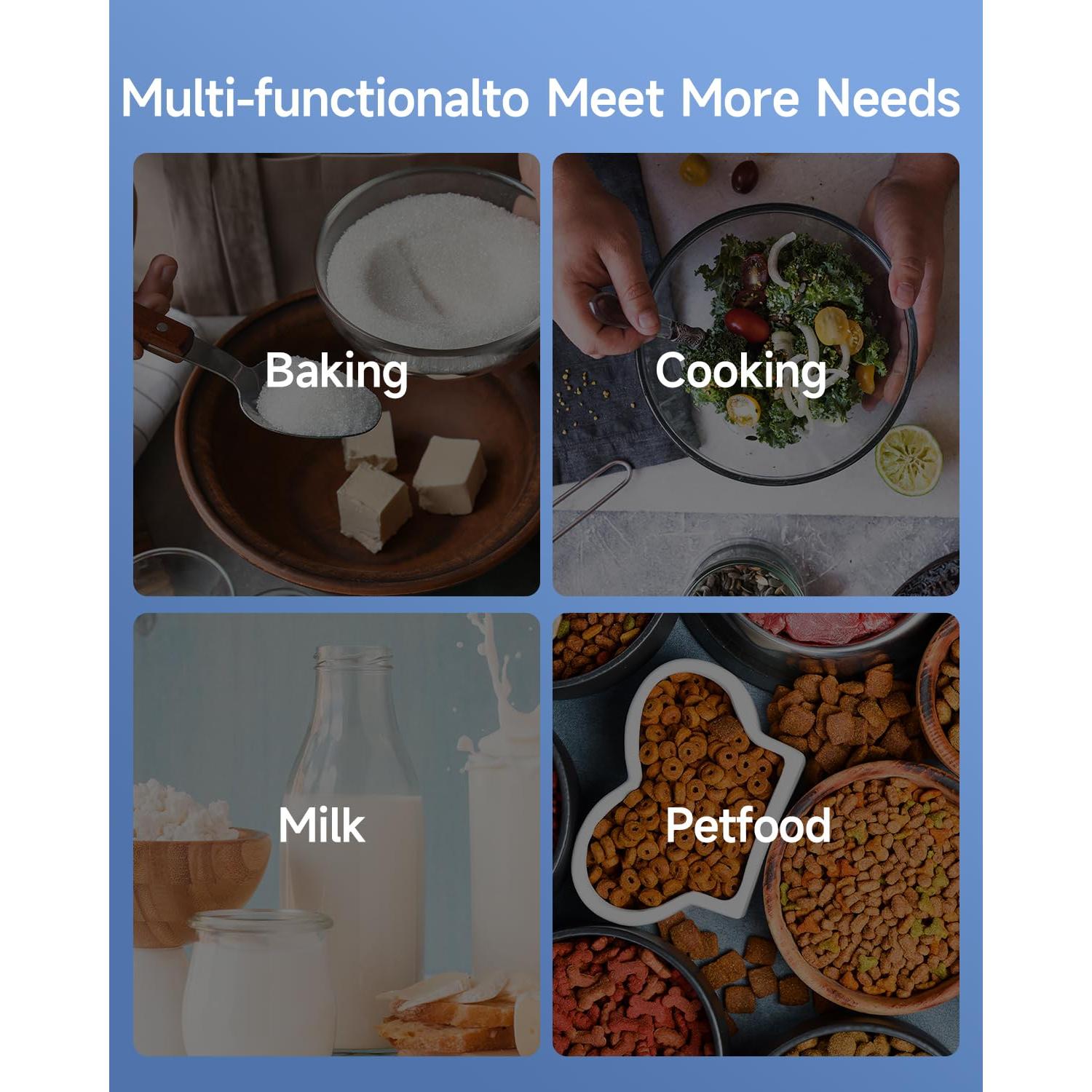 Escala de Cocina KUBEI 5kg Alta Precisión 0.1g Recargable USB