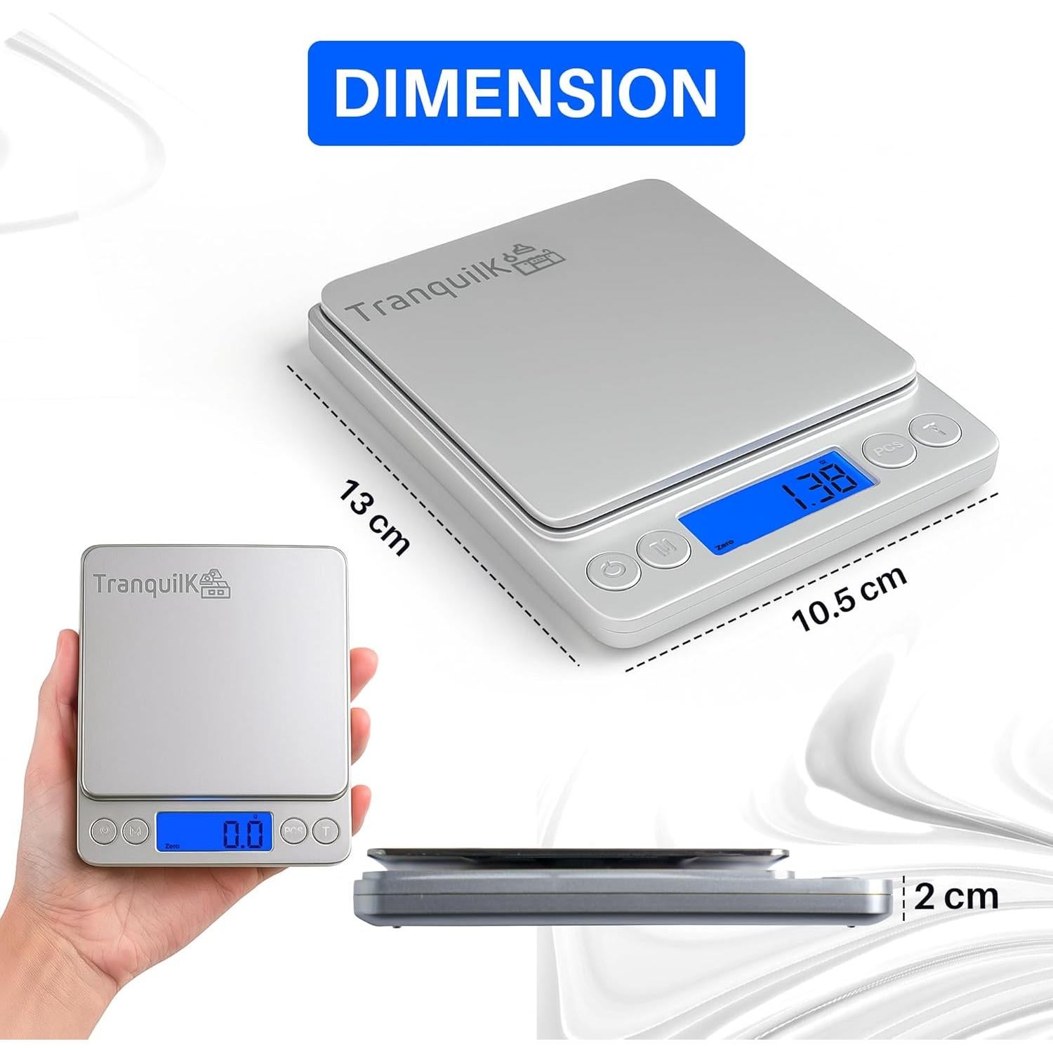 Báscula Digital de Alimentos Tranquilk 3kg Alta Precisión