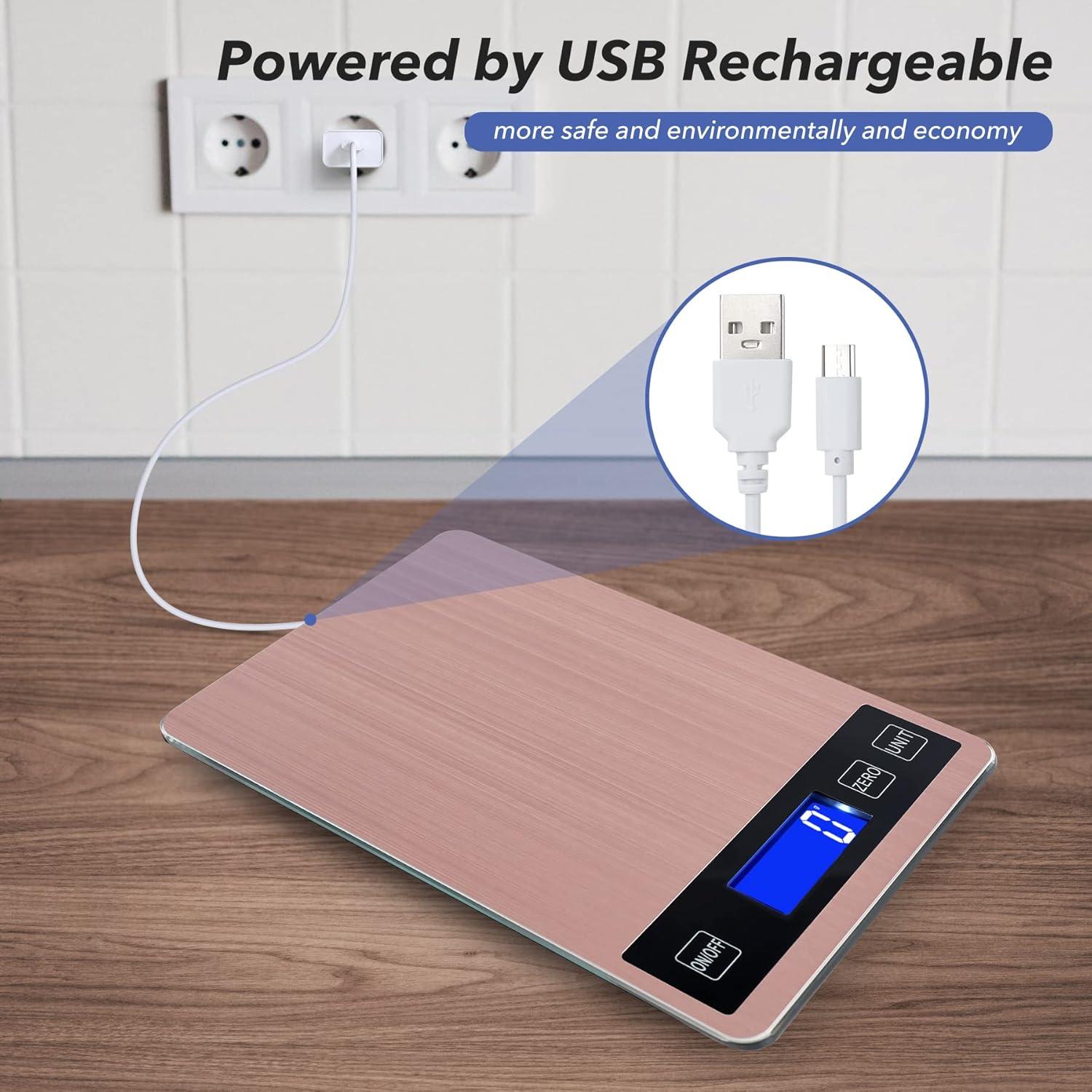 Escala Digital de Cocina VIRENZZO 15kg USB Acero Inoxidable