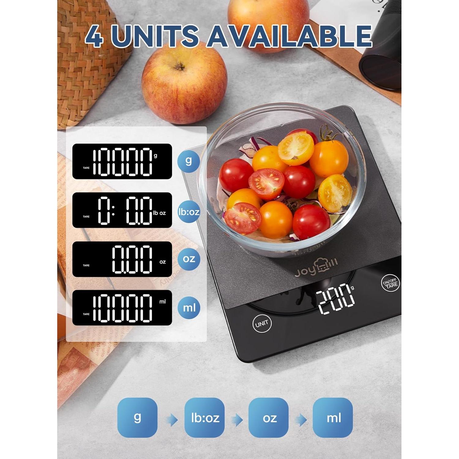 Balanza de Cocina Digital Joyhill 10kg Acero Inoxidable LED