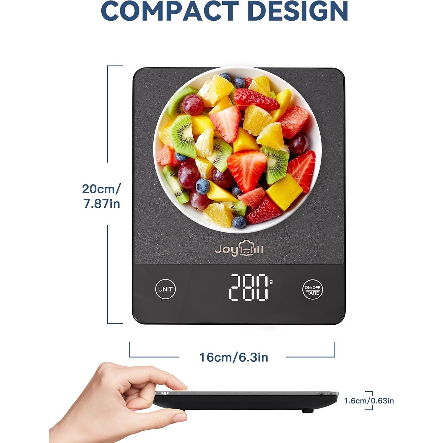 Balanza de Cocina Digital Joyhill 10kg Acero Inoxidable LED