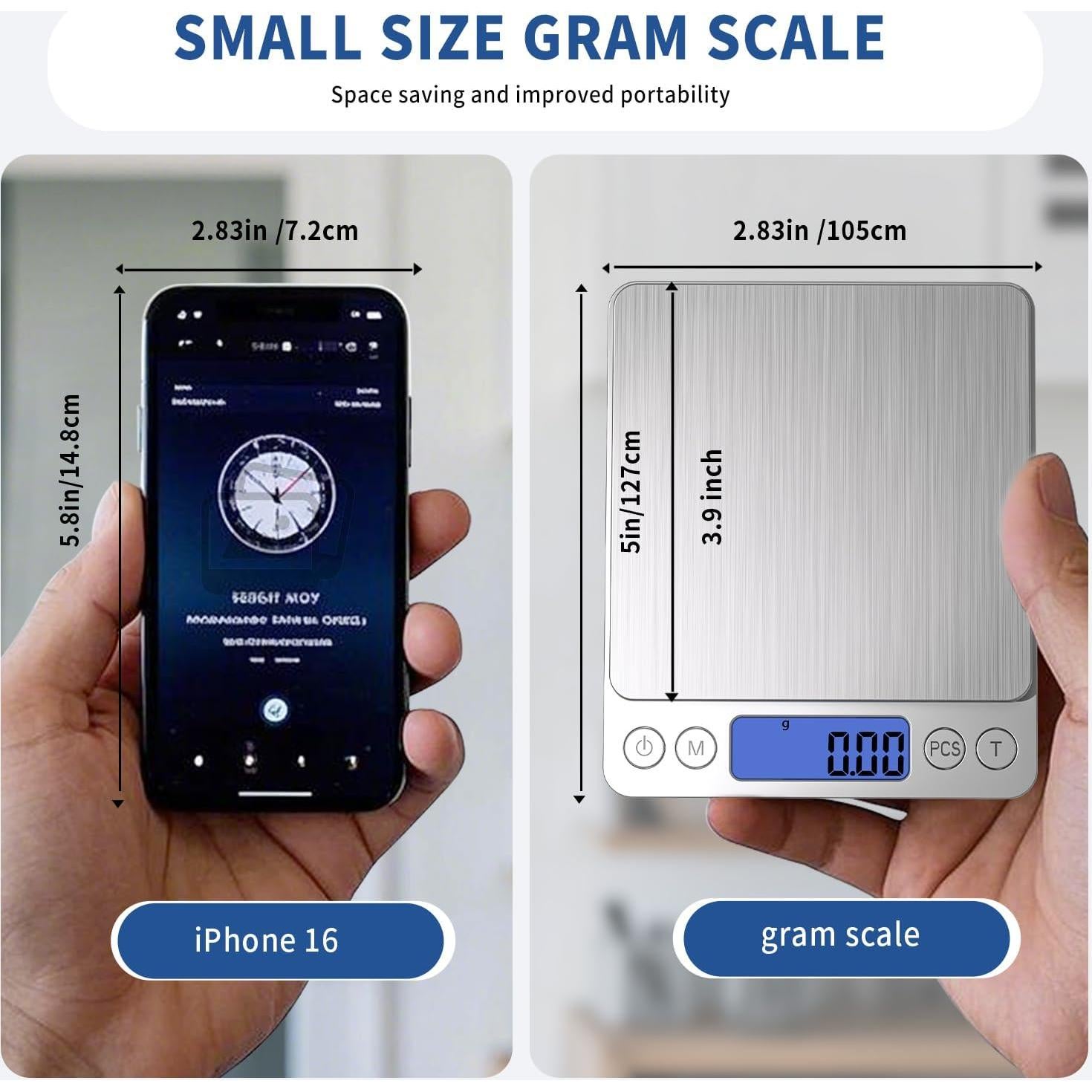 Báscula Digital de Cocina MEIYA 500g Precisión 0.01g Plata