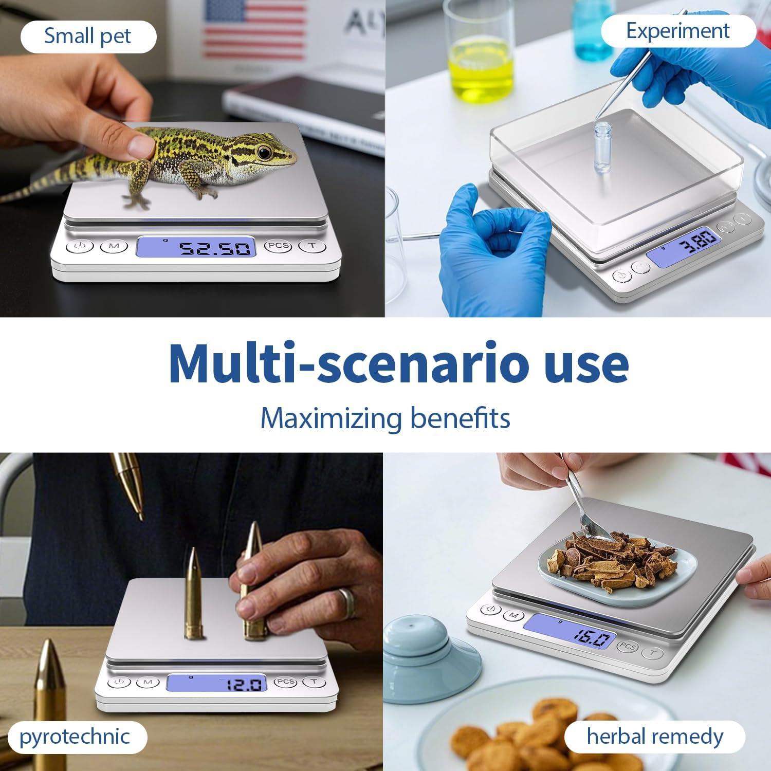 Báscula Digital de Cocina MEIYA 500g Precisión 0.01g Plata