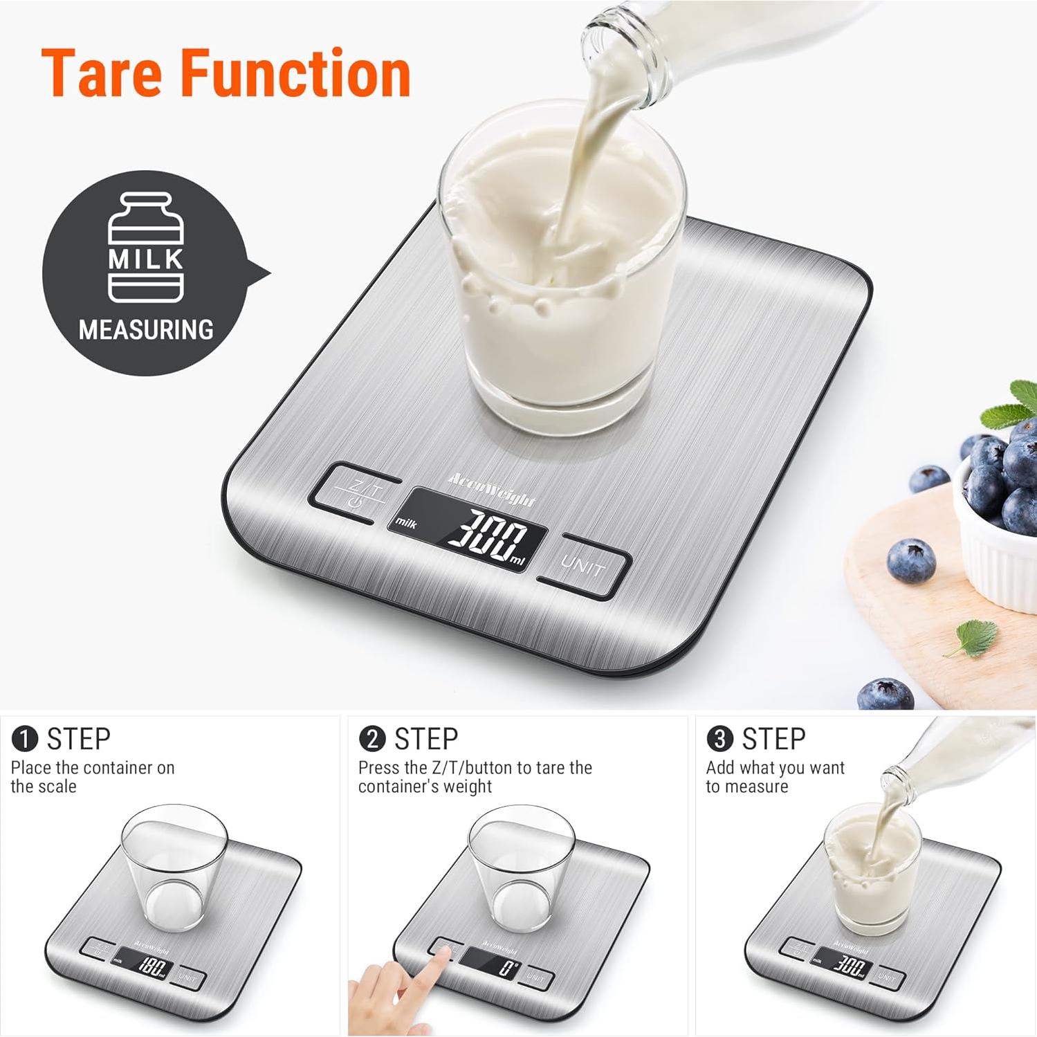Balanza Digital de Cocina AccuWeight IC211-IR 5kg con Tare