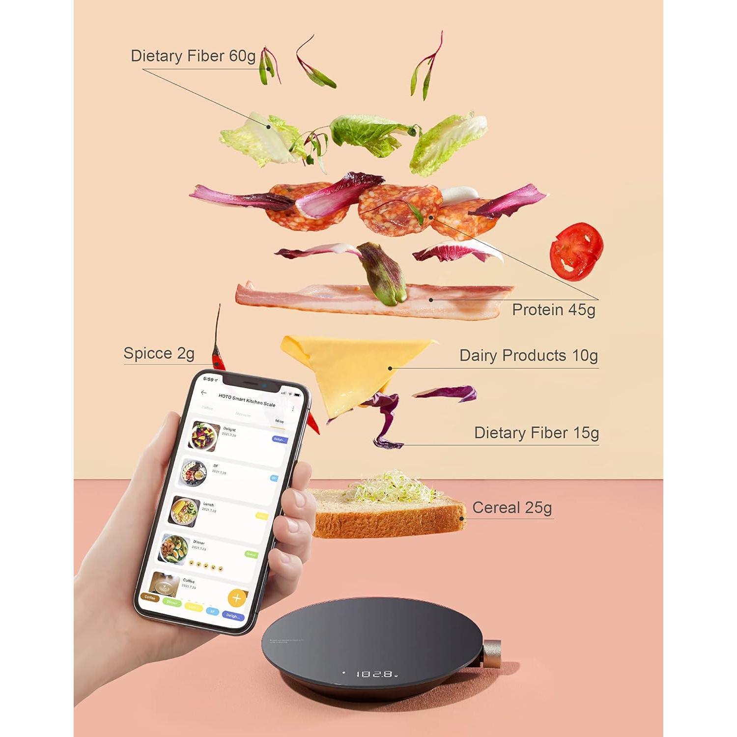 Balanza de Cocina Inteligente HOTO Digital 3000g Alta Precisión