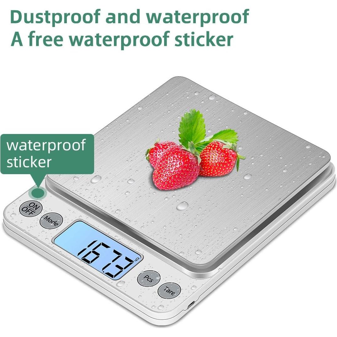 Báscula Digital de Cocina KUBEI 5kg 0.1g Acero Inoxidable