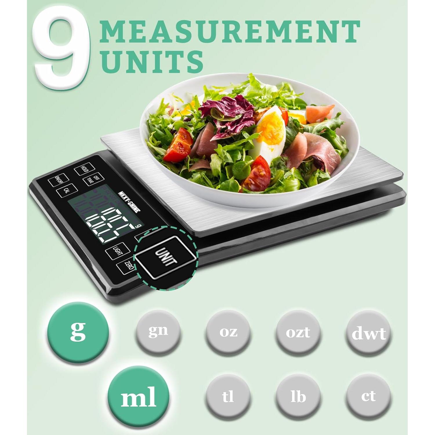 Báscula de Cocina NEXT-SHINE YK02 5kg 0.1g Acero Inoxidable