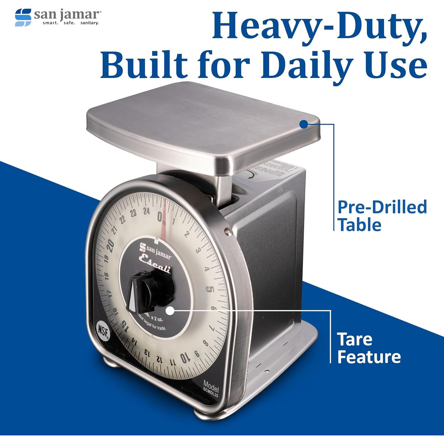Escala Mecánica de Alimentos San Jamar SCMDL2 0.91 kg Plata