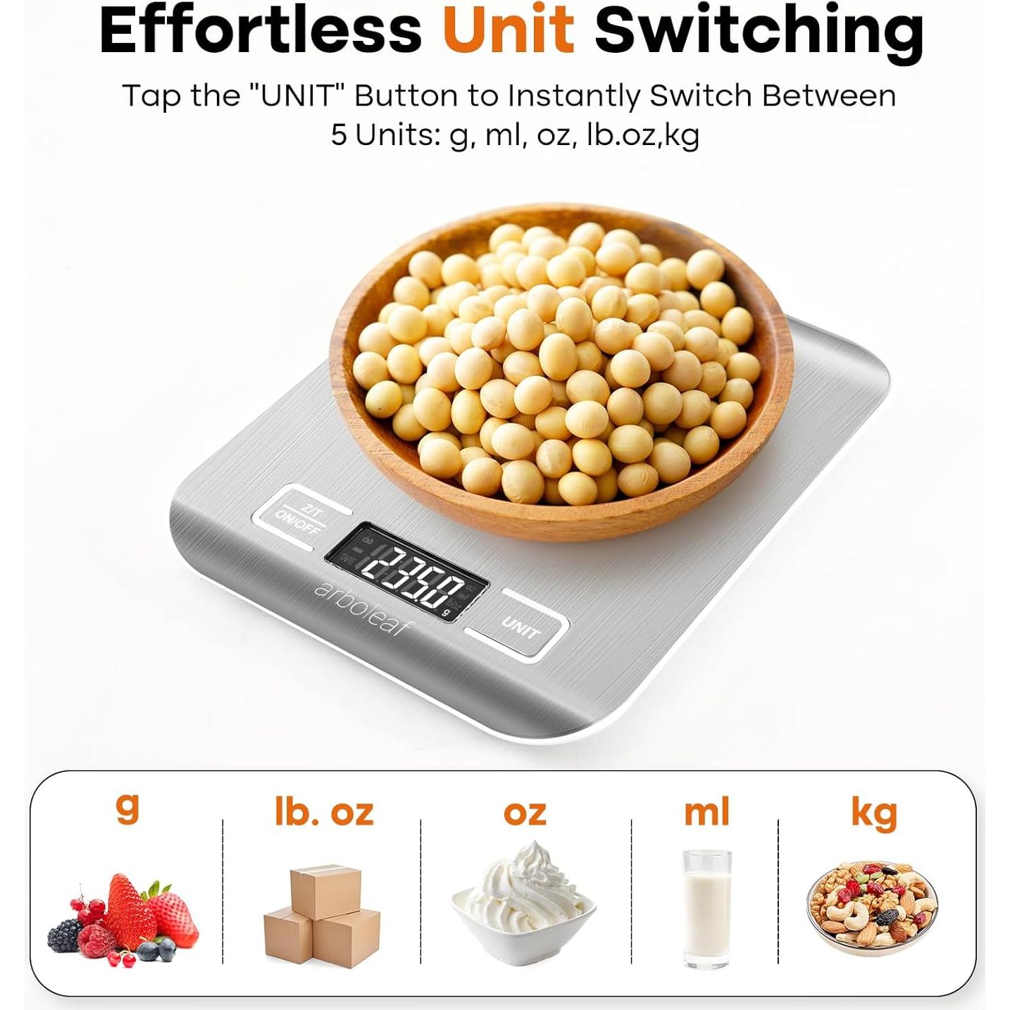 Escala de Cocina Digital Arboleaf 10kg Acero Inoxidable