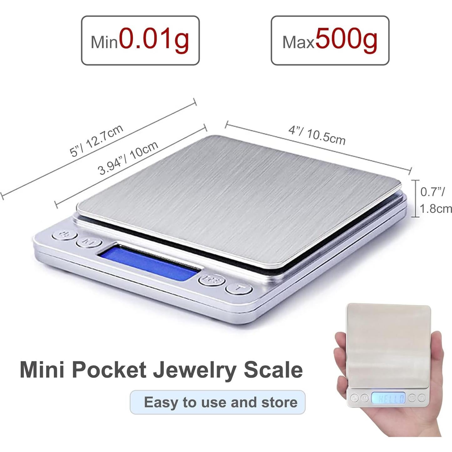 Báscula de Cocina Digital JOEAA 500g 0.01g Pantalla LCD