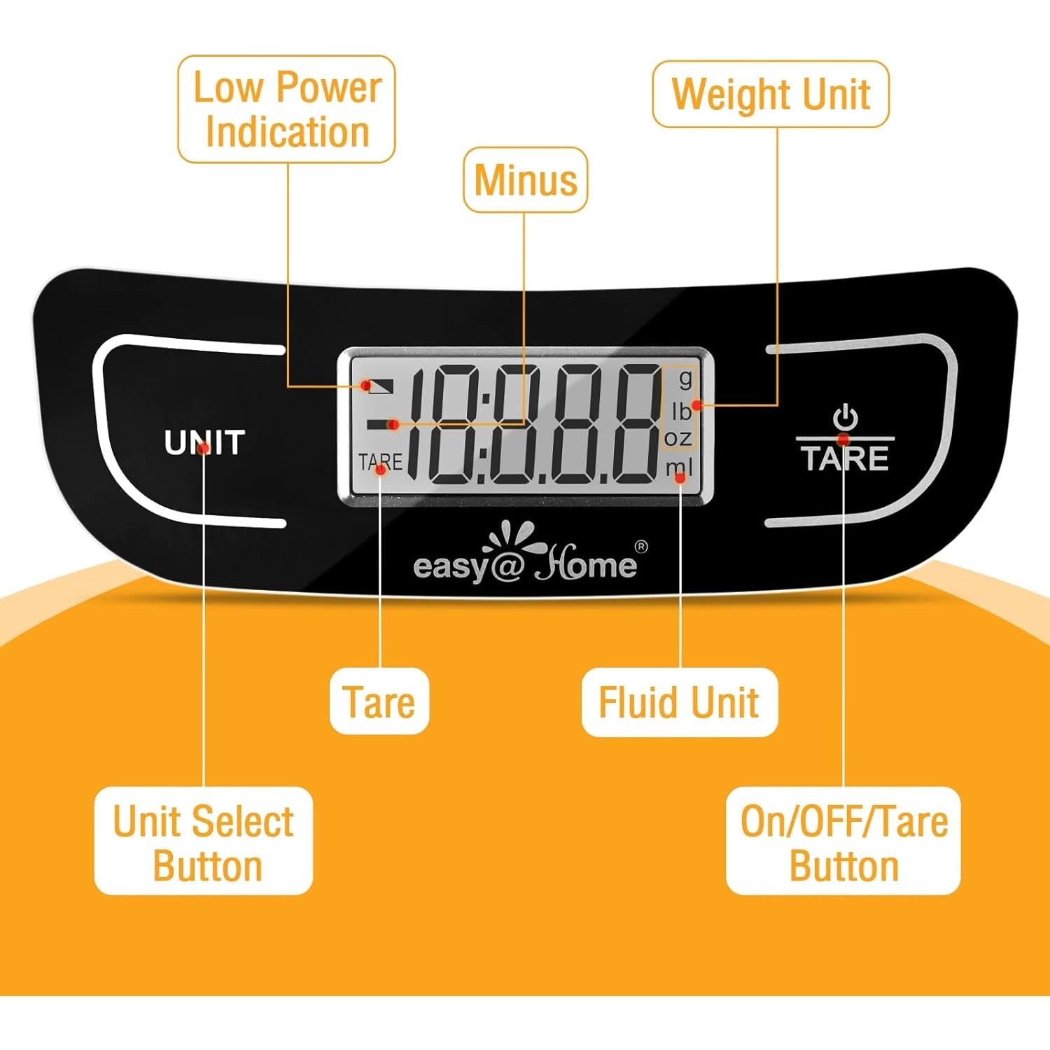 Báscula de Cocina Digital Easy@Home EKS-202 5kg Alta Precisión