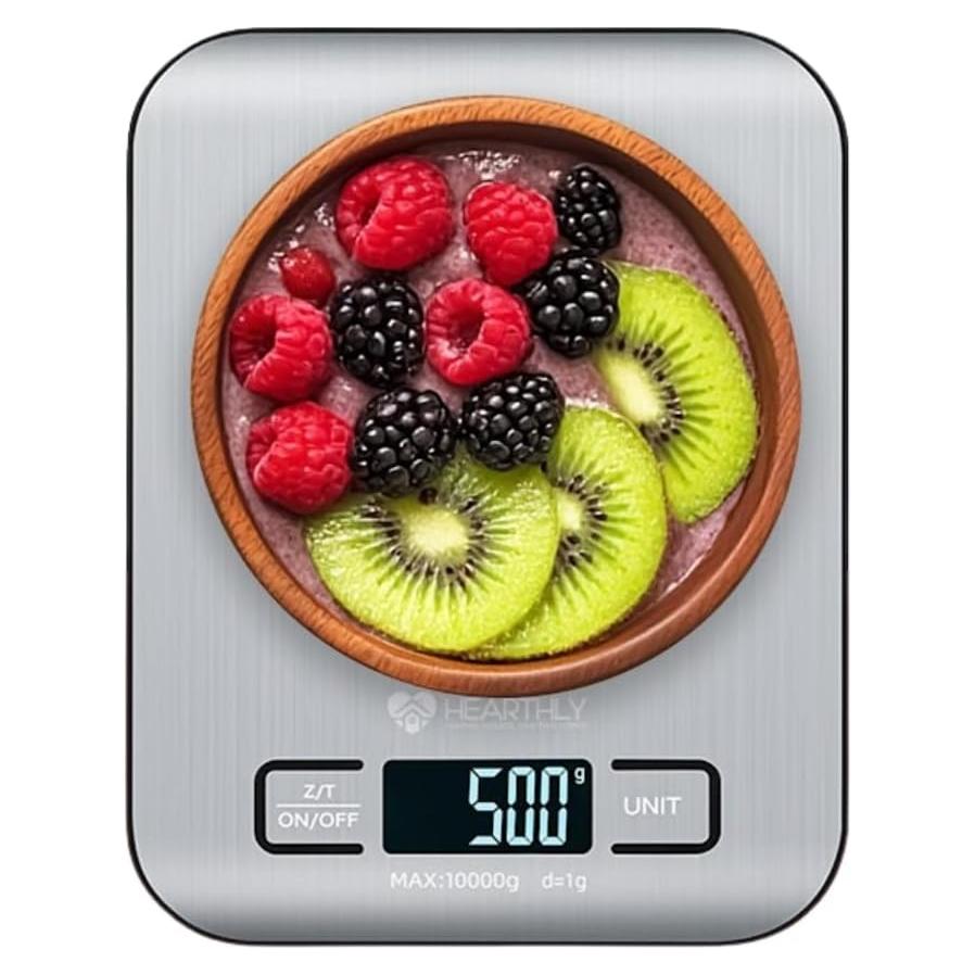 Báscula Digital de Cocina Hearthly 10kg Acero Inoxidable
